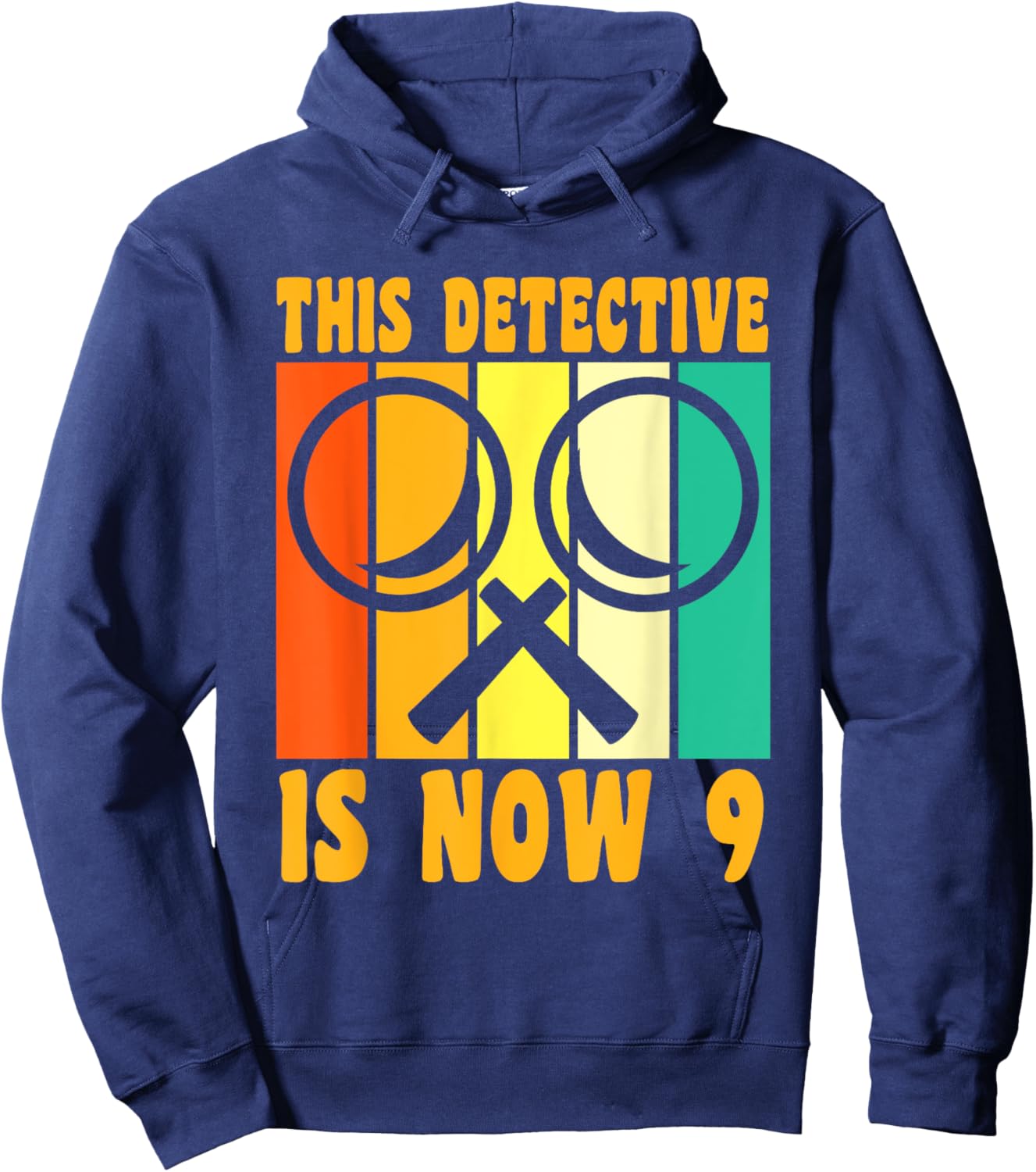 Happy 9 Birthday 9 Year Old Vintage Detective 9 Birthday Hoodie - Hoodie | Navy