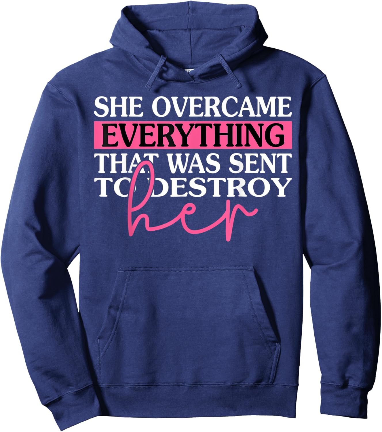 She Overcame Everything That Was Meant To Destroy Her Hoodie - Hoodie | Navy