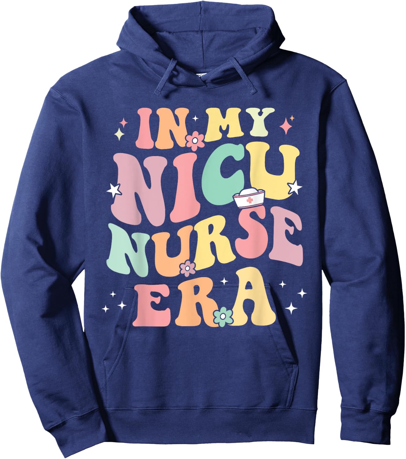 In My NICU Nurse Era Retro Nurse Appreciation Neonatal Nurse Hoodie - Hoodie | Navy
