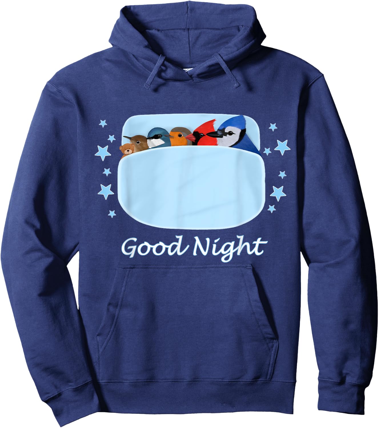Blue Jay Cardinal Wren Teddy Bear Good Night Pyjamas Bird Hoodie - Hoodie | Navy