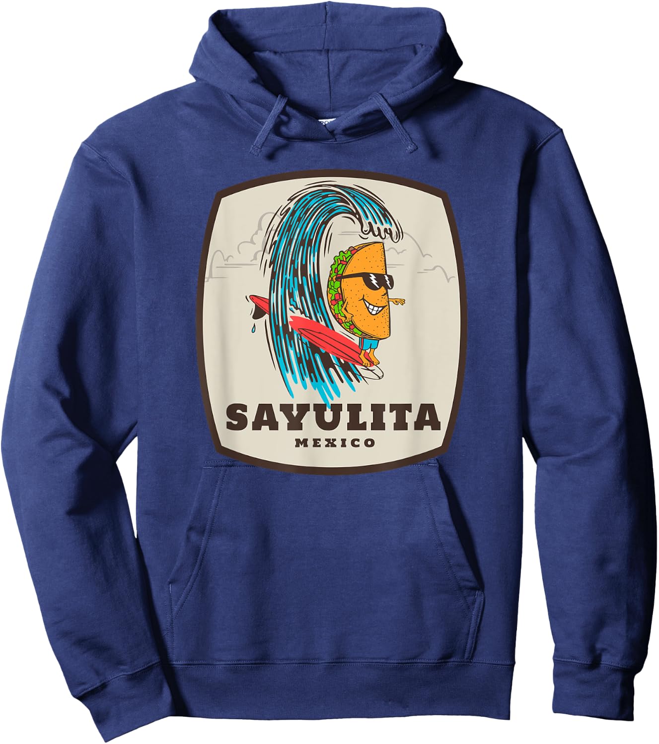 Sayulita Mexico Taco Surfer Surfing Hoodie - Hoodie | Navy
