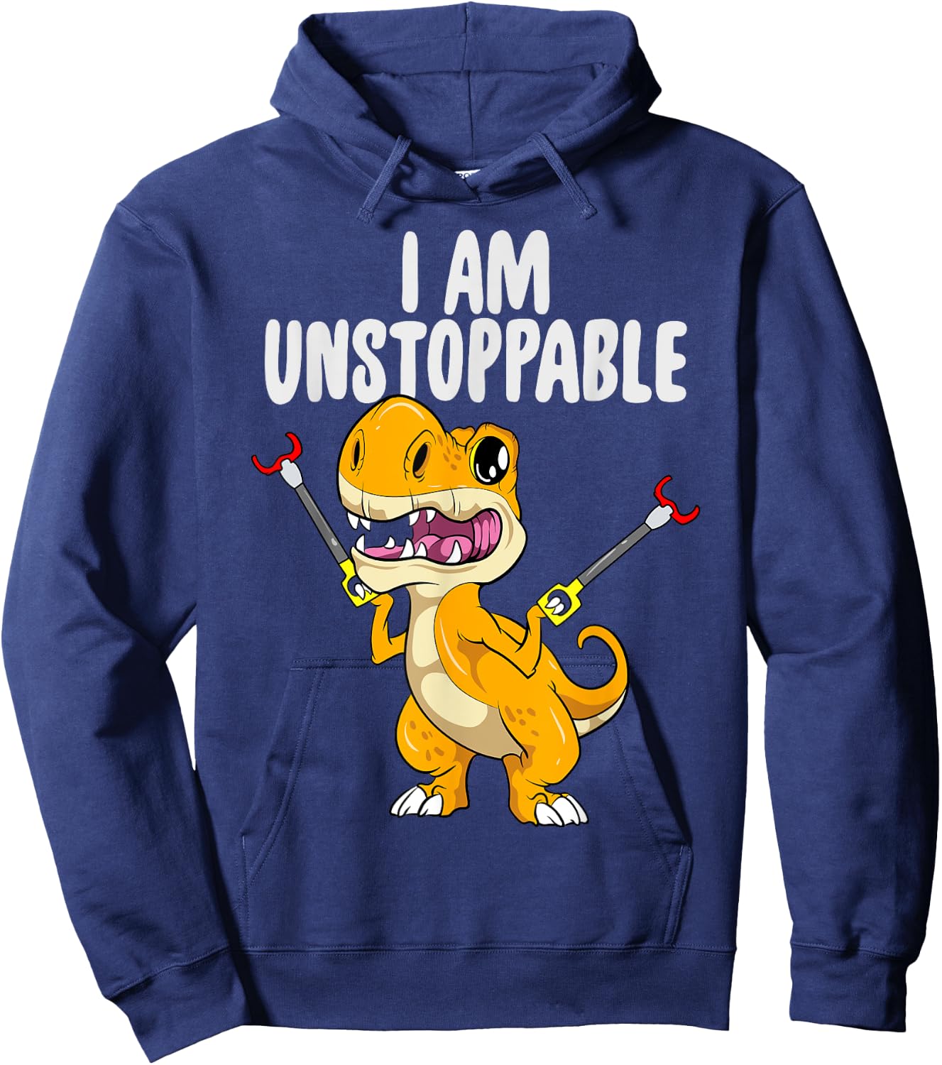 I Am Unstoppable T-rex Kawaii Dinosaur Trash Grabber Hoodie - Hoodie | Navy
