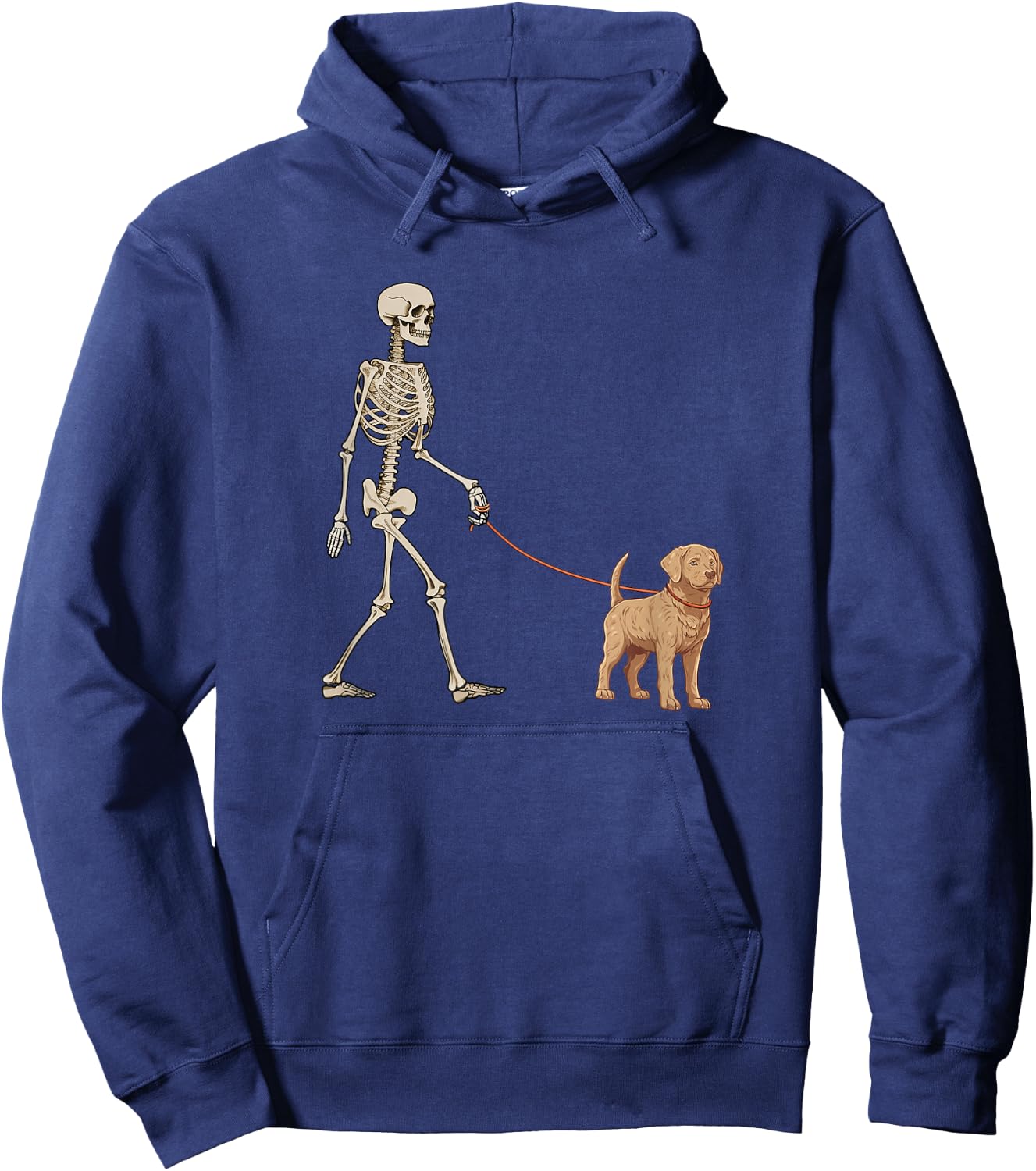 Funny Chesapeake Bay Retriever Skeleton Walking Halloween Hoodie - Hoodie | Navy