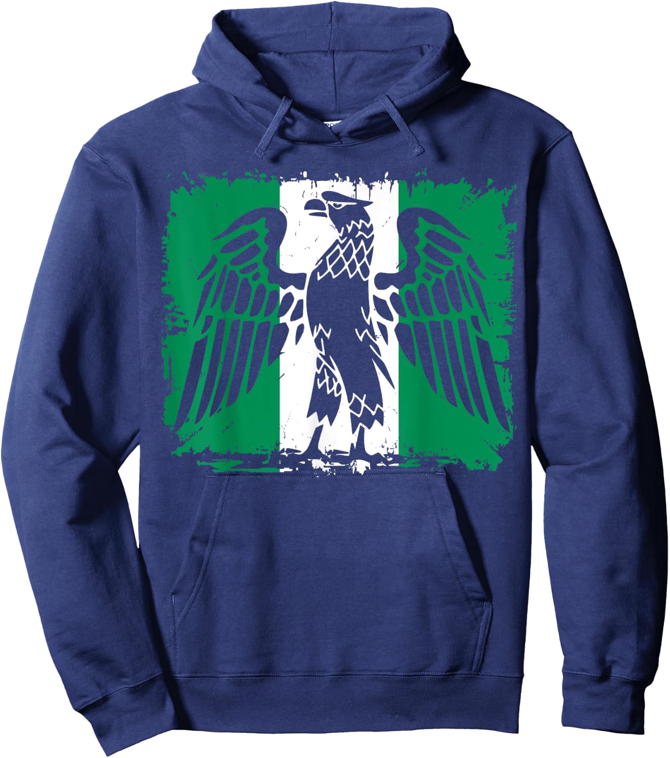 Nigeria Flag with Eagle. African Men, Women & Kids. Nigerian Hoodie - Hoodie | Navy