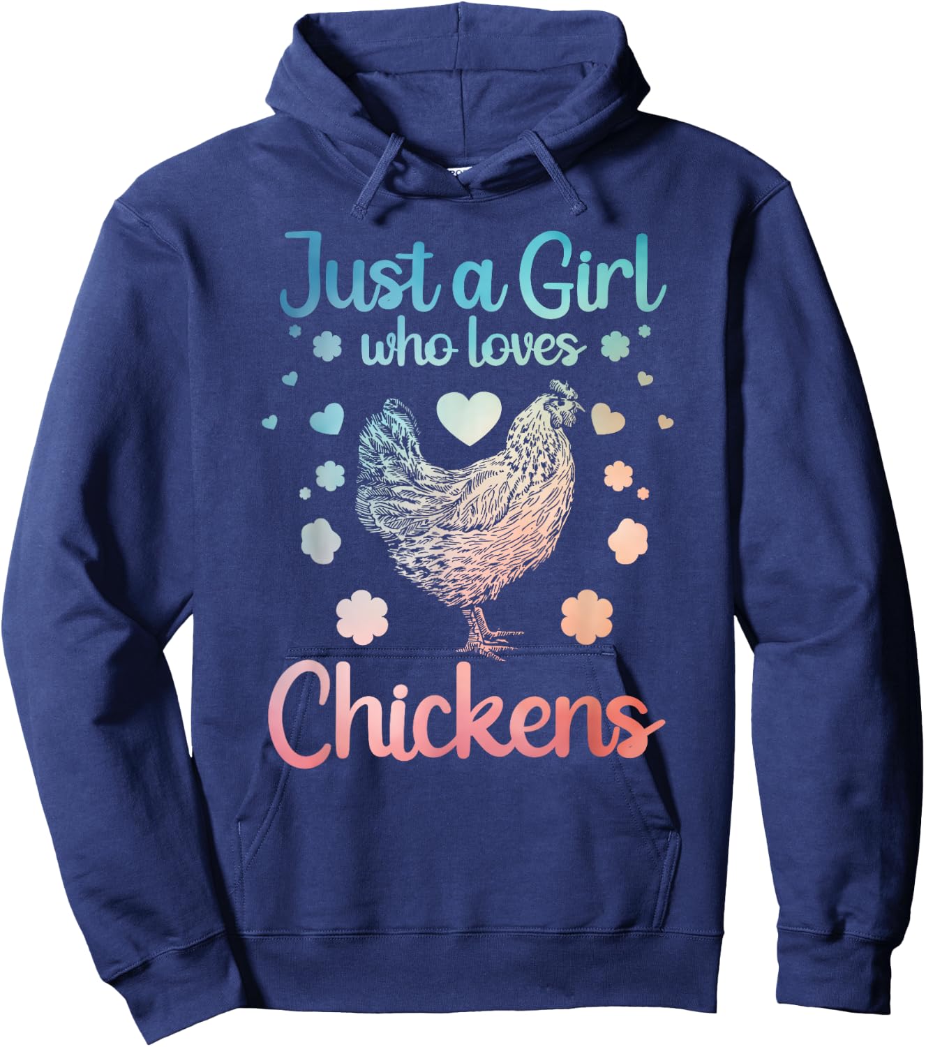 Funny Girl Chicken Design For Kids Women Mom Chicken Lover Hoodie - Hoodie | Navy