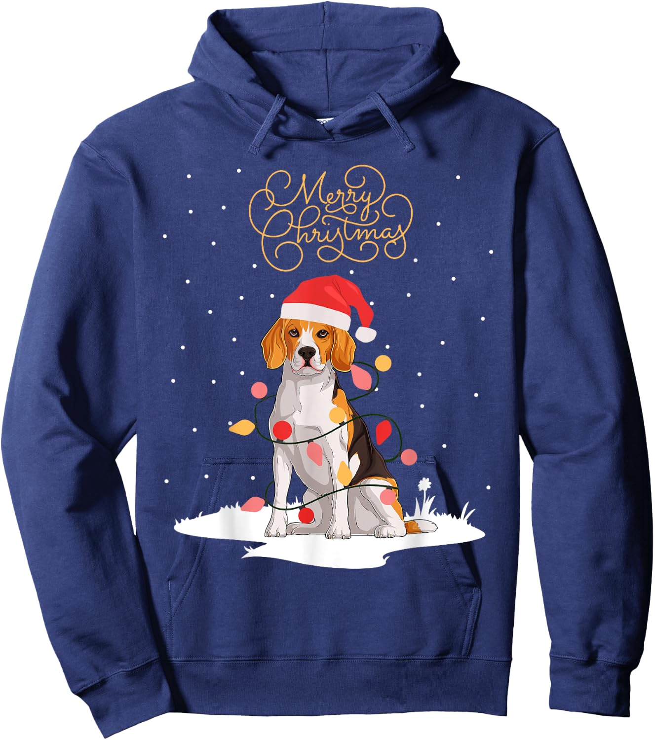 Beagle Merry Christmas Funny Xmas Christmas Beagle Hoodie - Hoodie | Navy