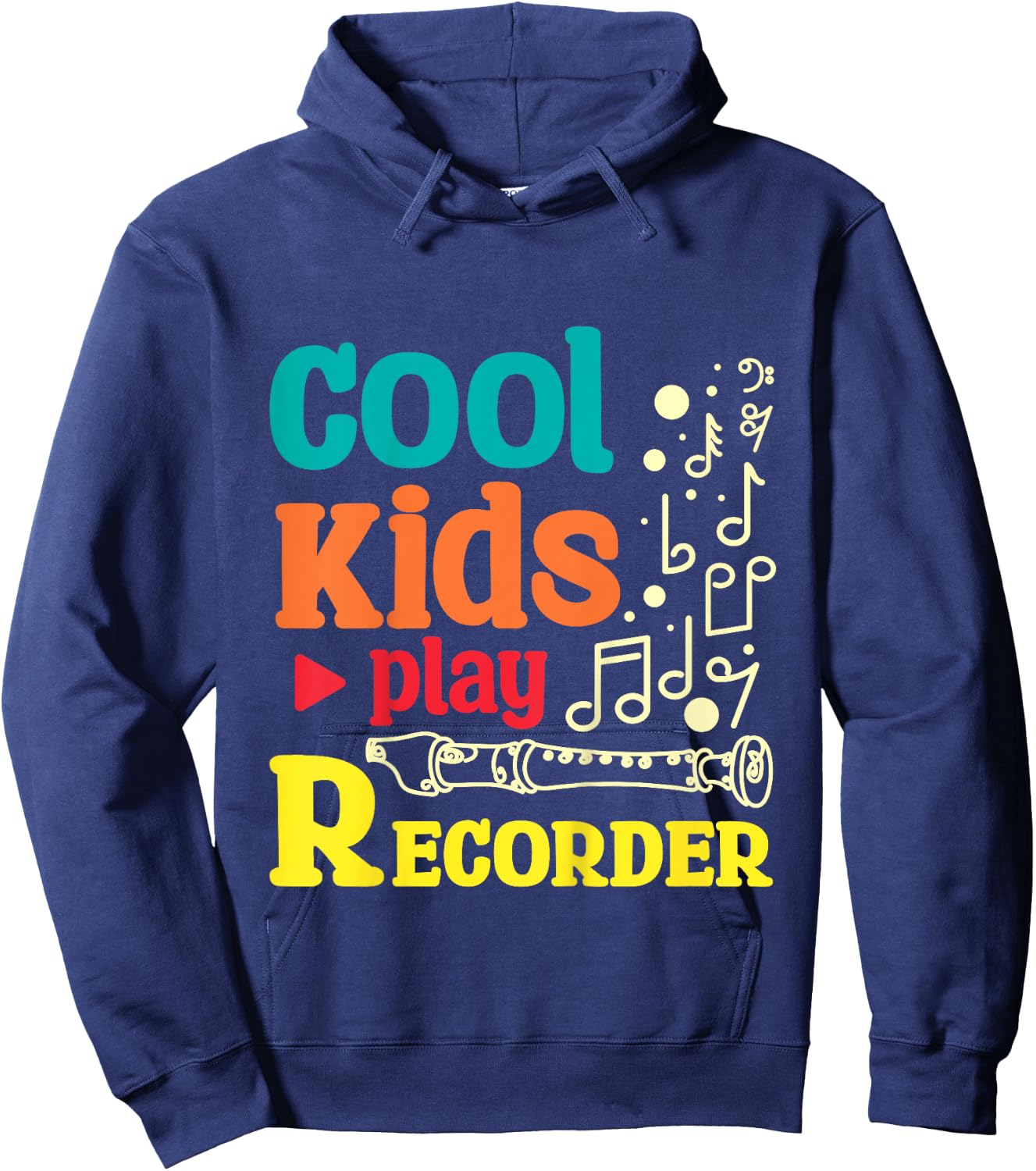 For children Cool kids play recorder Hoodie - Hoodie | Navy