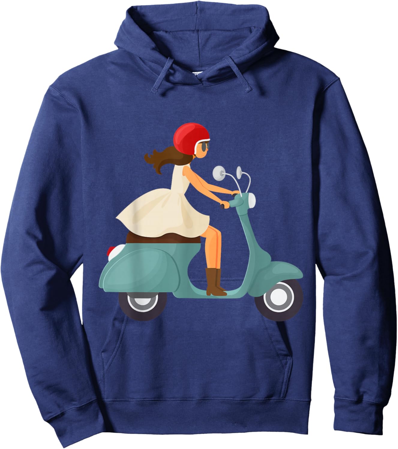 Girl on a Scooter Hoodie - Hoodie | Navy