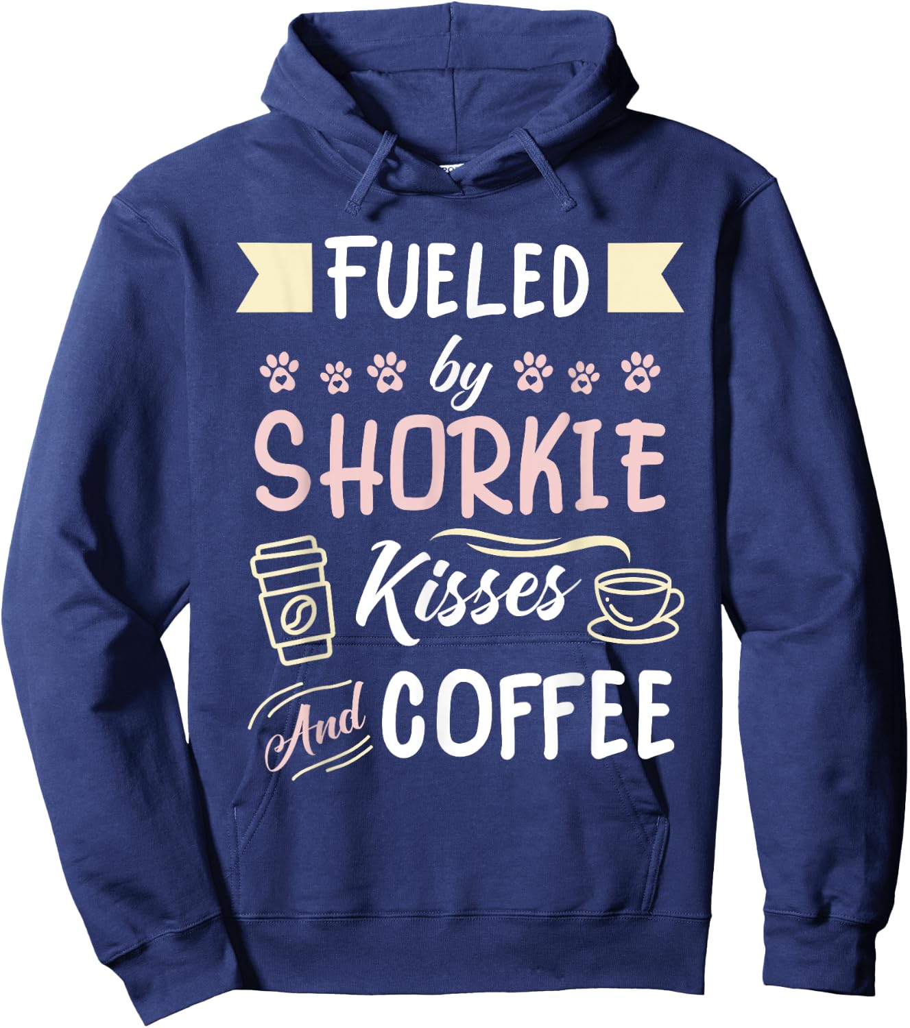 Shorkie Mom Coffee Lover Dog Pet Owner Hoodie - Hoodie | Navy