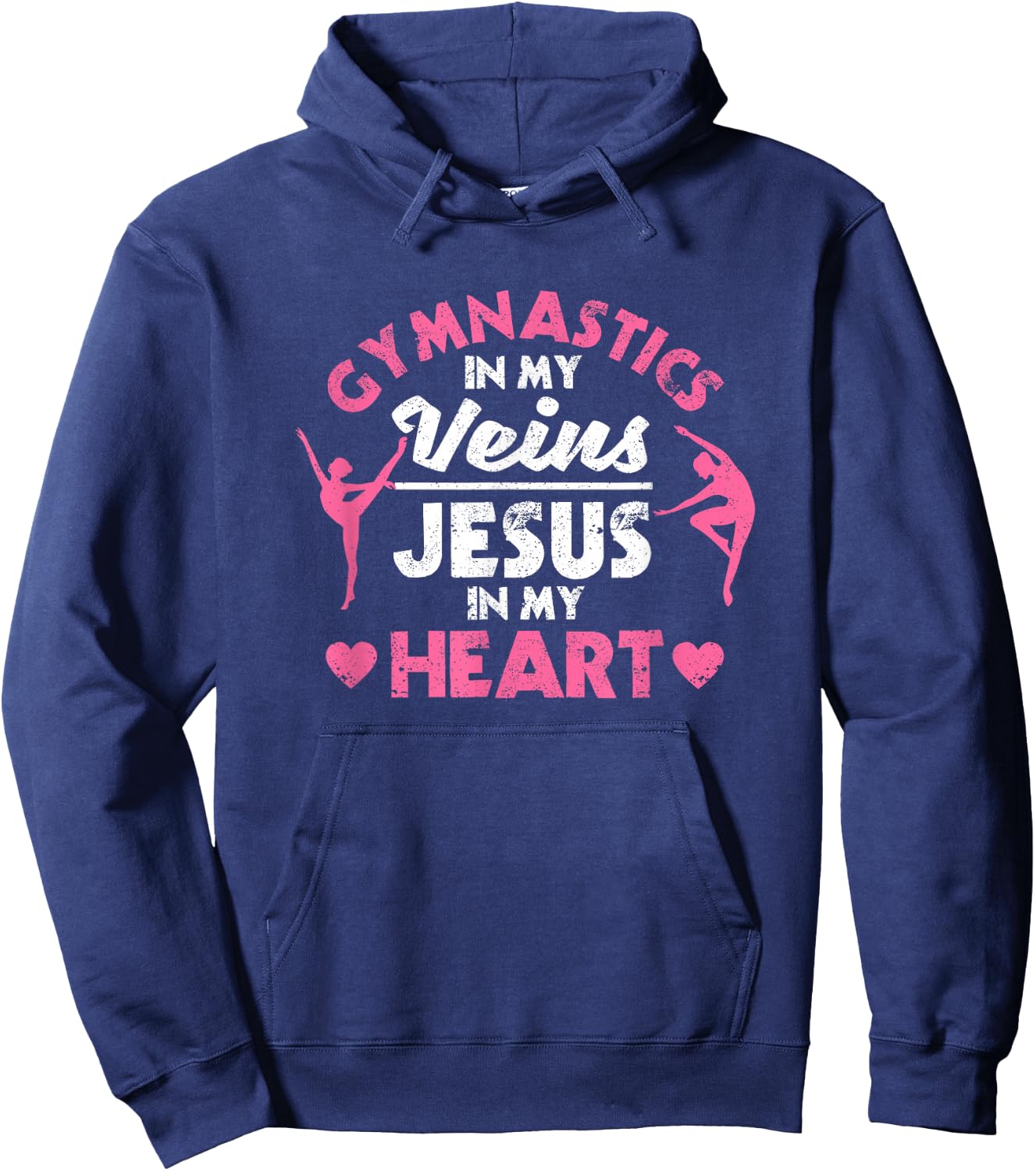 Gymnastics In My Veins Jesus In My Heart Christian Gymnast Hoodie - Hoodie | Navy