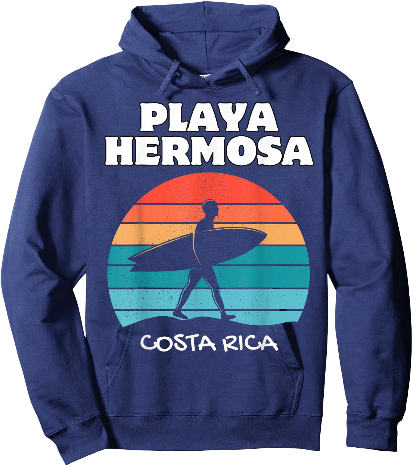 PLAYA HERMOSA COSTA RICA Surf Vacation Retro Sunset Surfing Hoodie - Hoodie | Navy