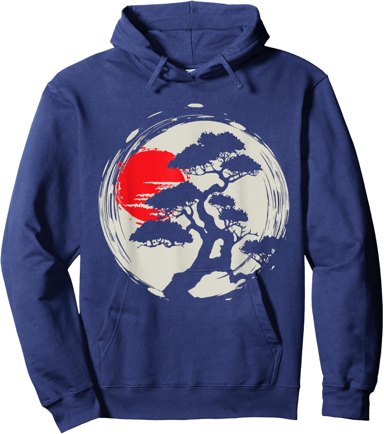 Japanese Bonsai Art - Sunset Tree Lover Gardening Planting Hoodie - Hoodie | Navy