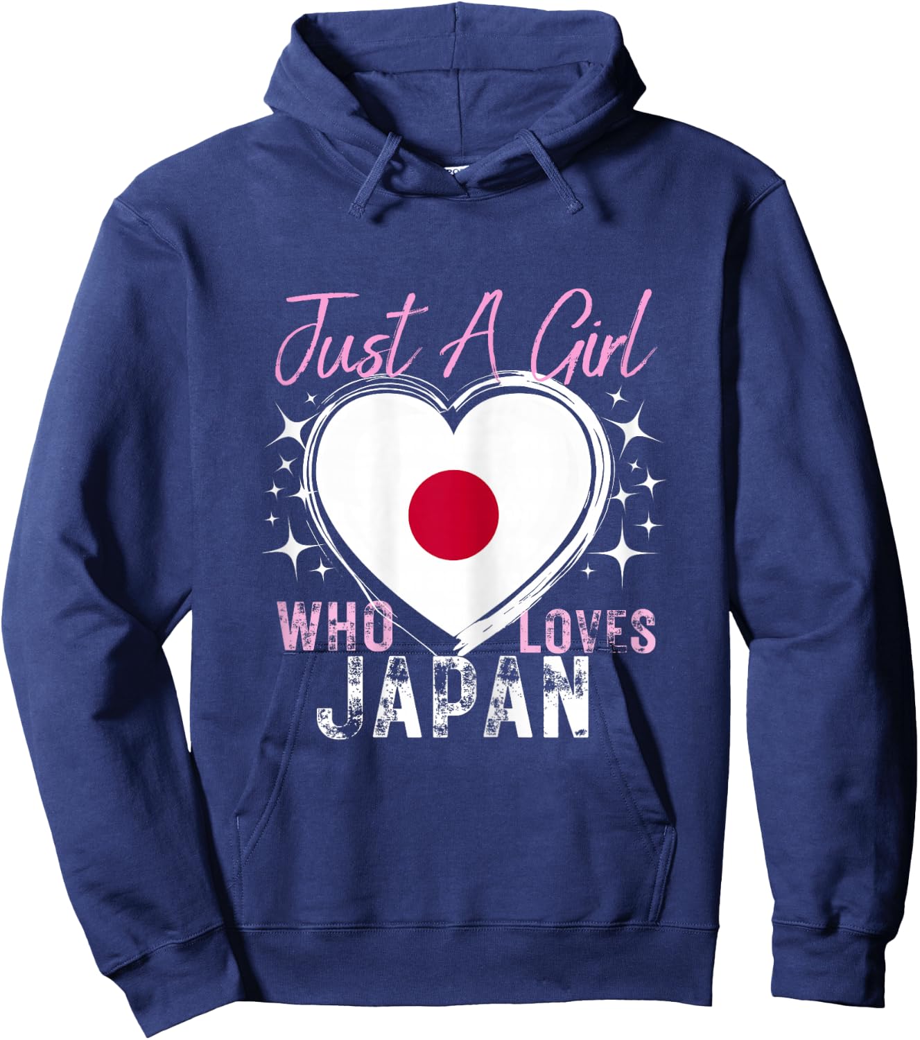 Japan Just A Girl Who Loves Japan Heart Flag for Girls Hoodie - Hoodie | Navy