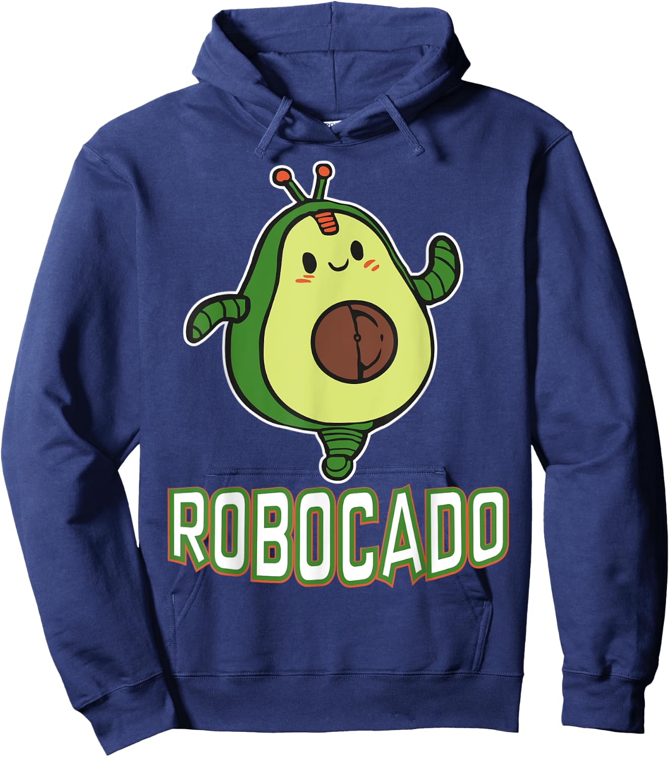 Robocado Funny Avocado Lover Robots and robotics Lover Vegan Hoodie - Hoodie | Navy