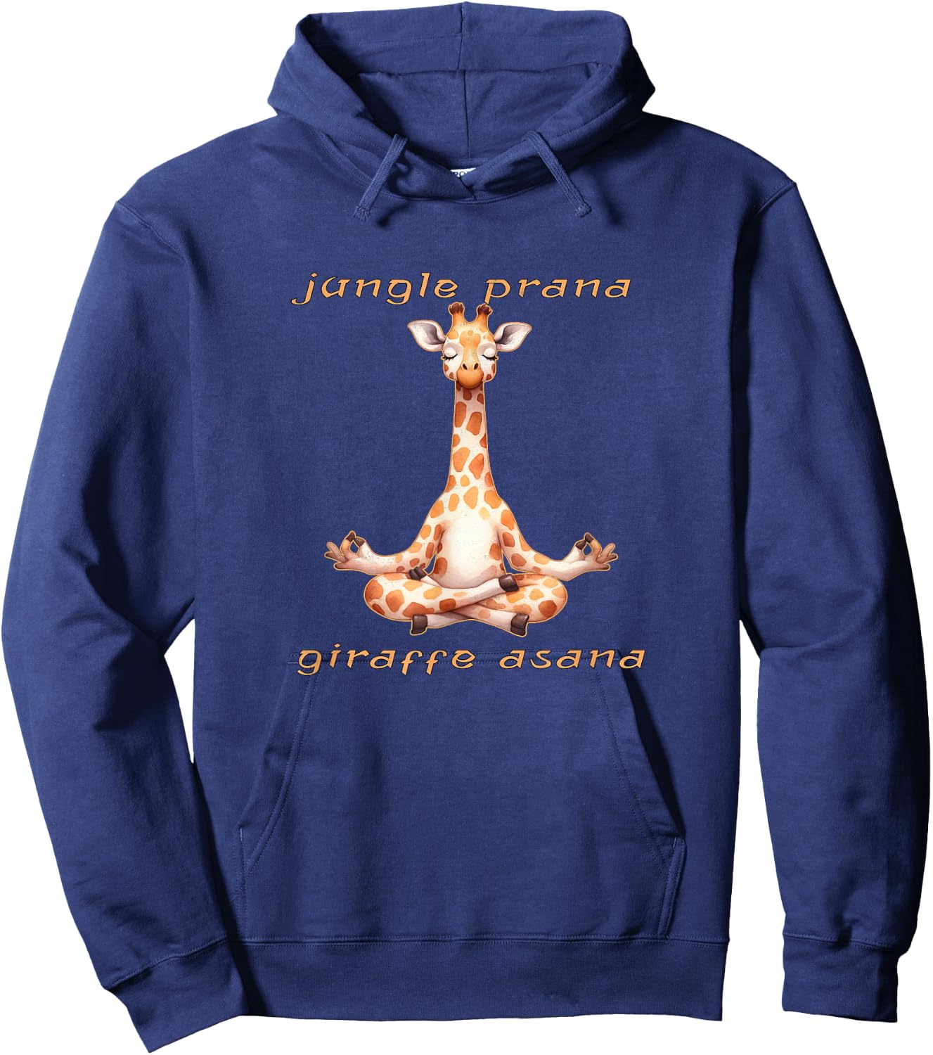 Funny Giraffe Yoga - Jungle Prana, Giraffe Asana Hoodie - Hoodie | Navy