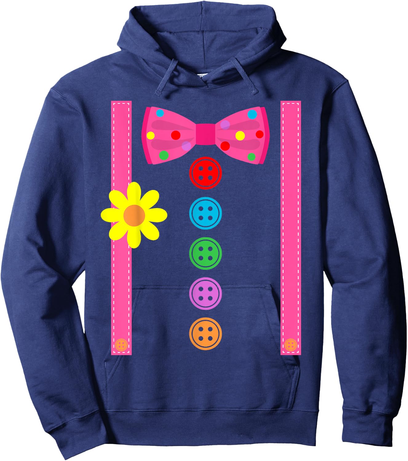 Clown Costume Halloween Funny Carnival Circus Tie Staff Kids Hoodie - Hoodie | Navy