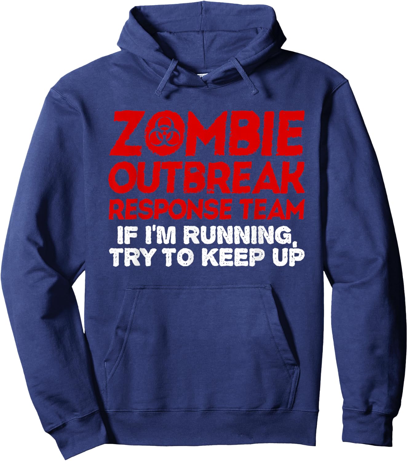 Funny Zombie Running Designs Women Runner Athletes Hoodie - Hoodie | Navy
