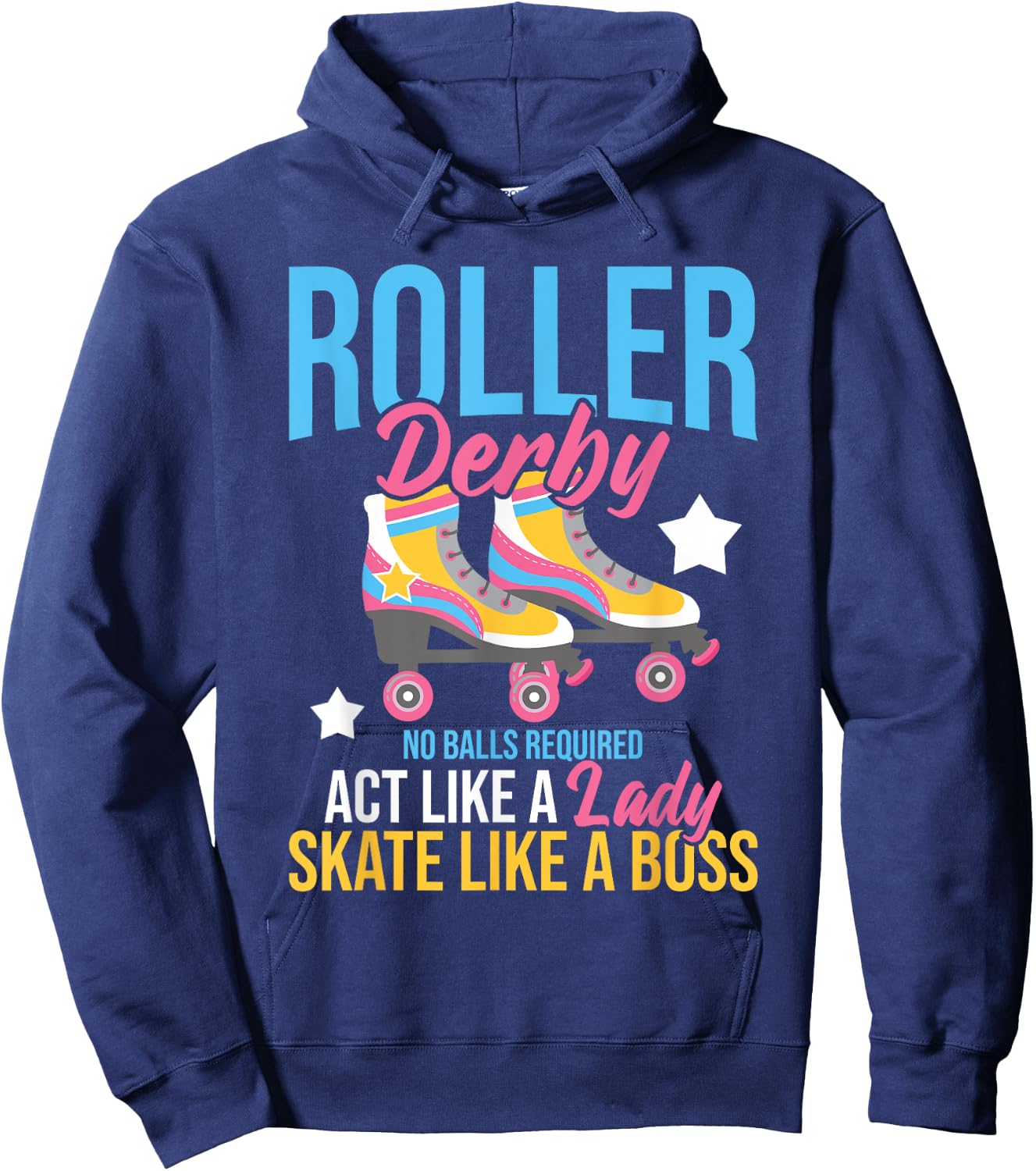 Roller Derby No Balls Required - Roller Skating Speed Skater Hoodie - Hoodie | Navy