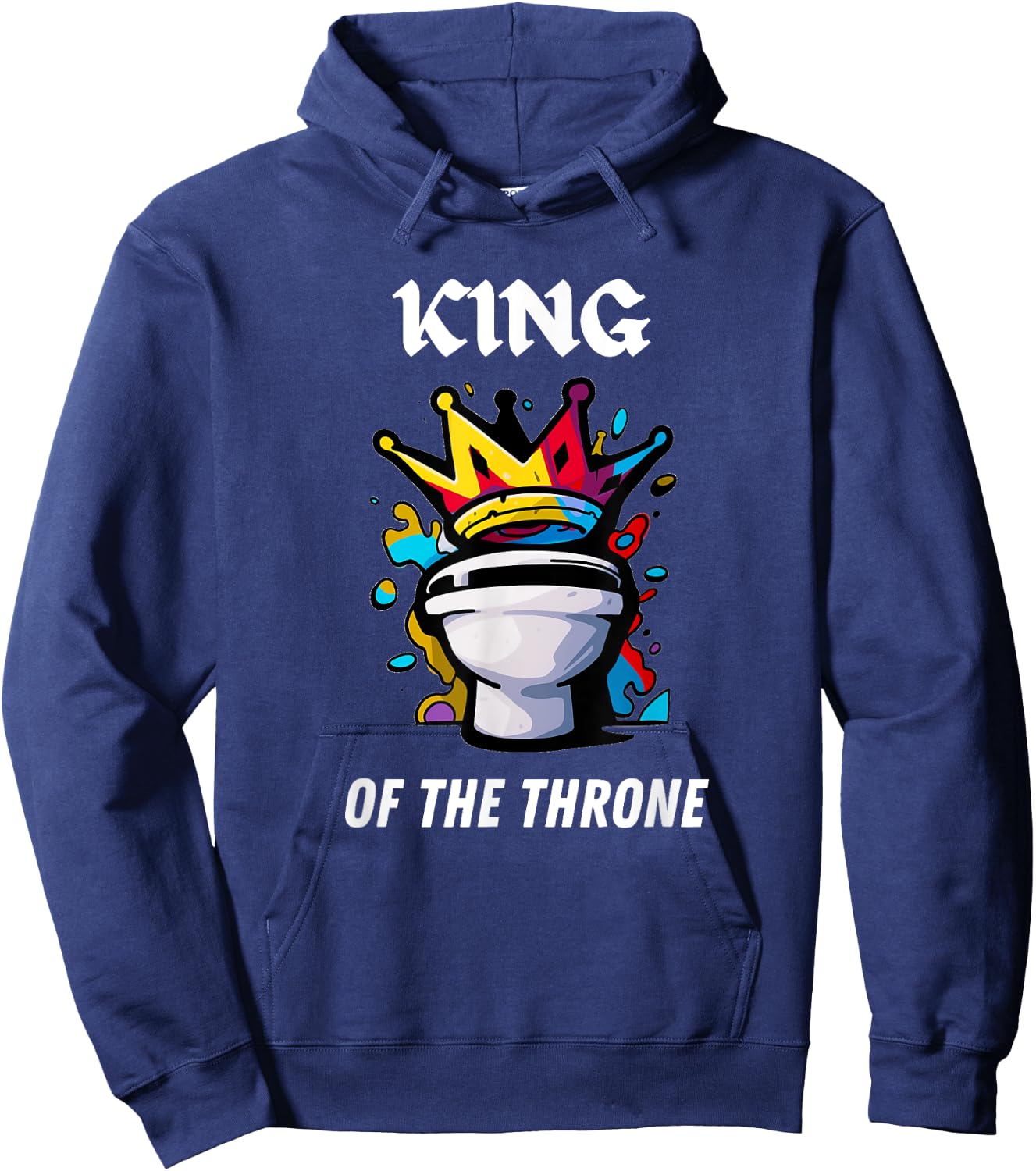 Awesome King of the Toilet Throne Poopy Puns Hoodie - Hoodie | Navy