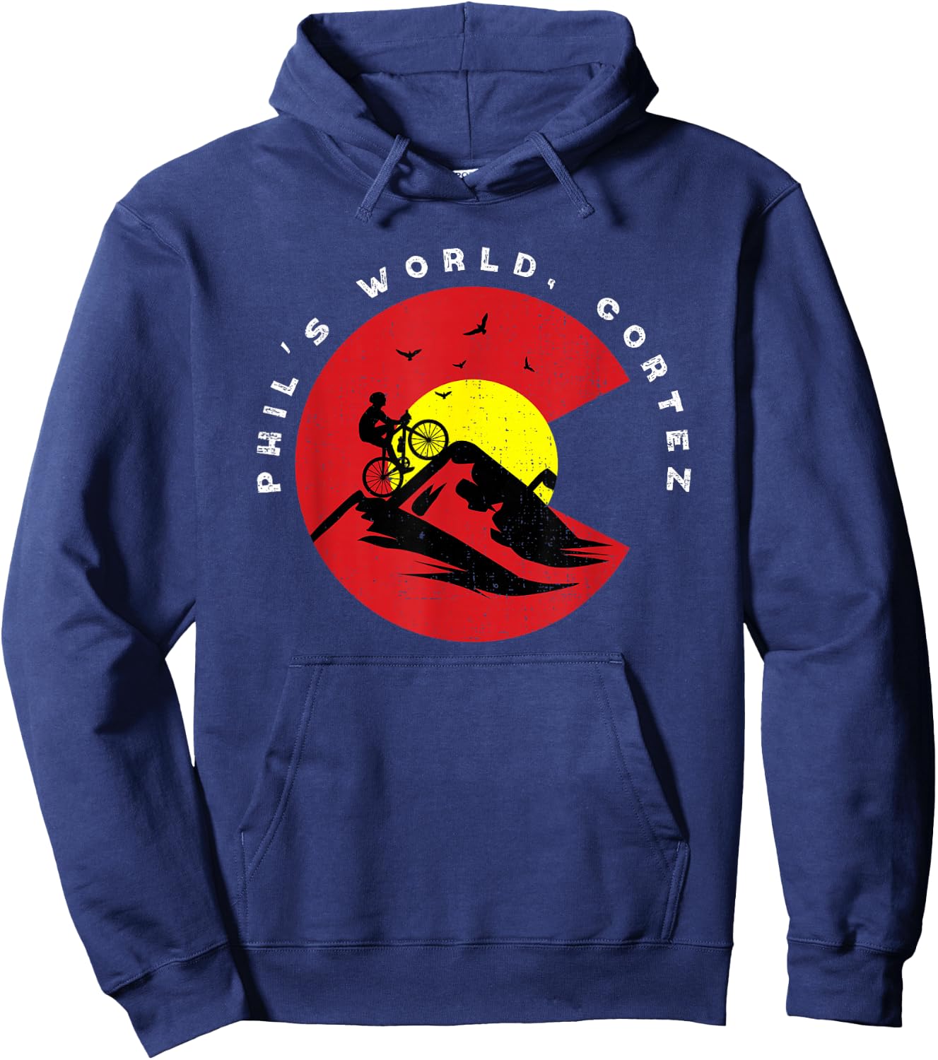 Phil's World Cortez Colorado Mountain Biking Trail MTB Bike Hoodie - Hoodie | Navy