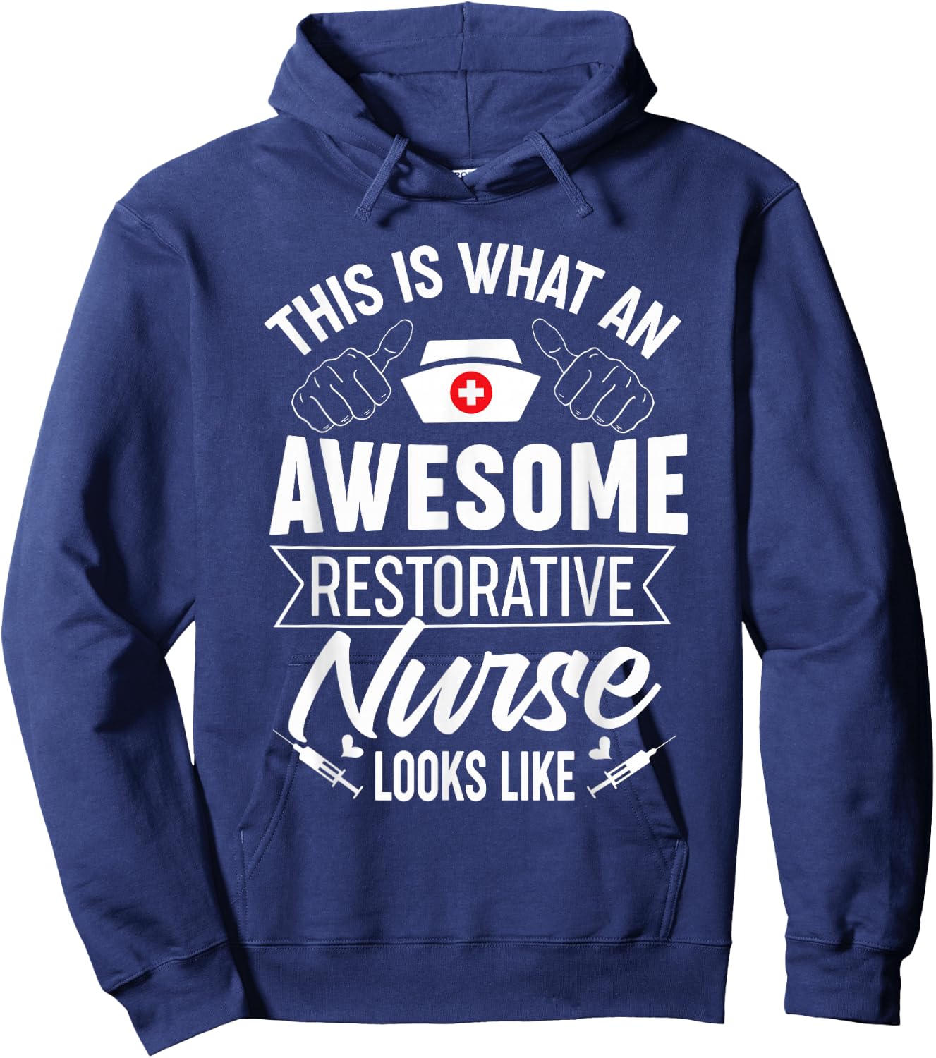 Awesome Restorative Nurse Profession Career Hoodie - Hoodie | Navy