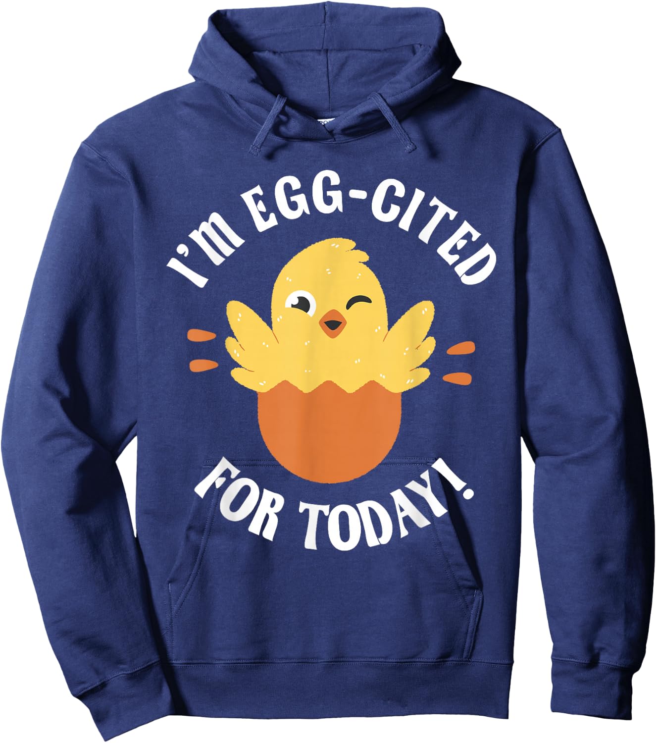 Chicks Design Chicken Lover Egg-Cited Hatching Chick Design Funny Easter Chicks -Kids Hoodie - Hoodie | Navy