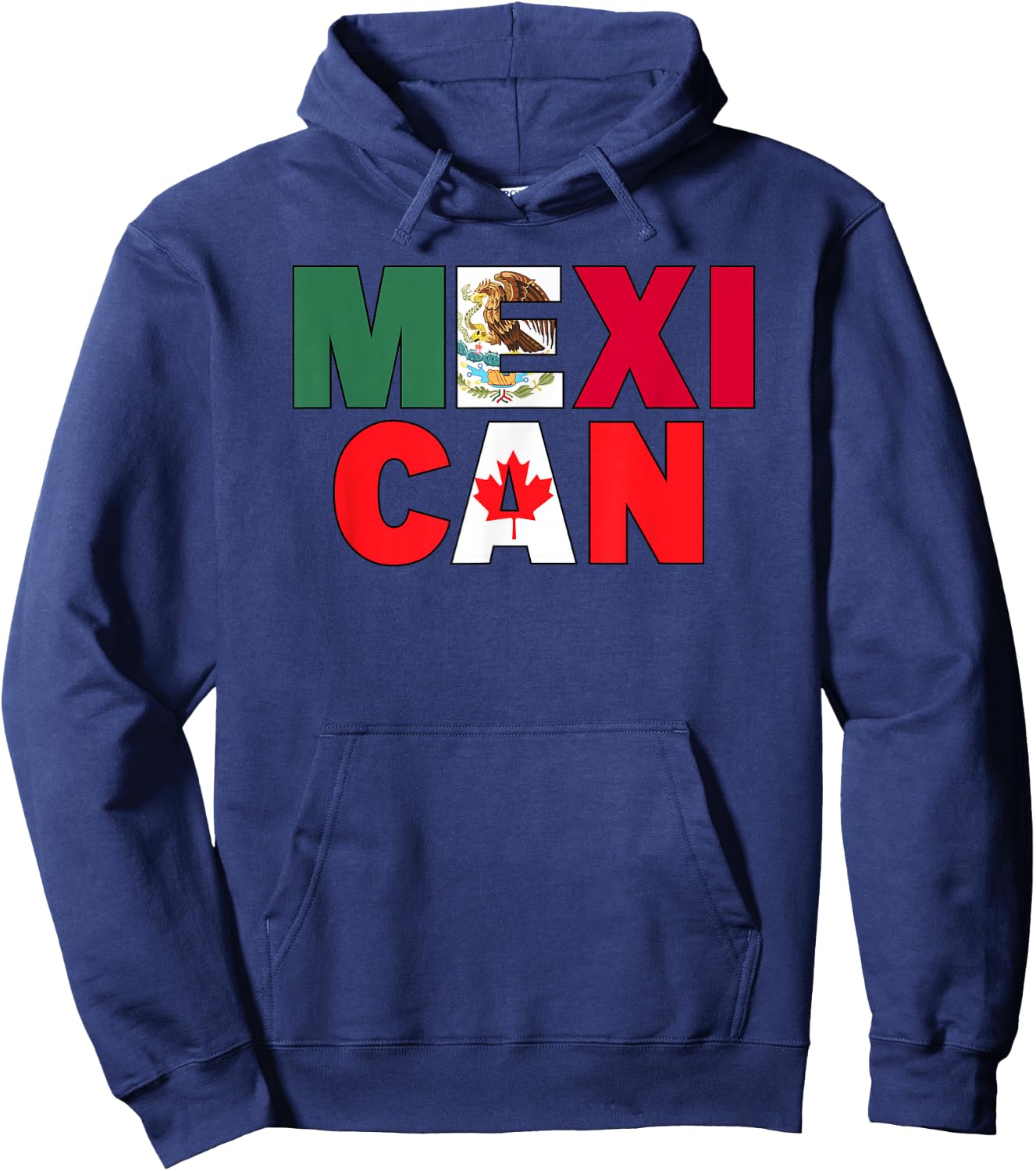 Mexico Canada Flag Themed for Half Canadian Mexican Roots Hoodie - Hoodie | Navy