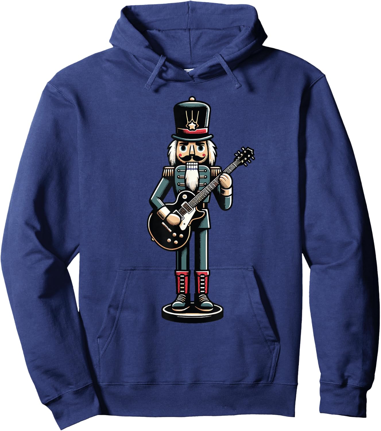 Guitar Player Nutcracker Crushing It Christmas Hoodie - Hoodie | Navy