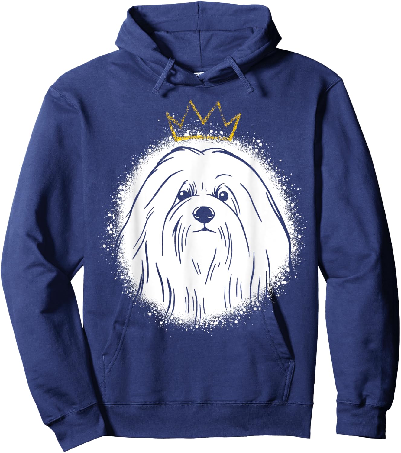Coton de Tulear with Crown Hoodie - Hoodie | Navy