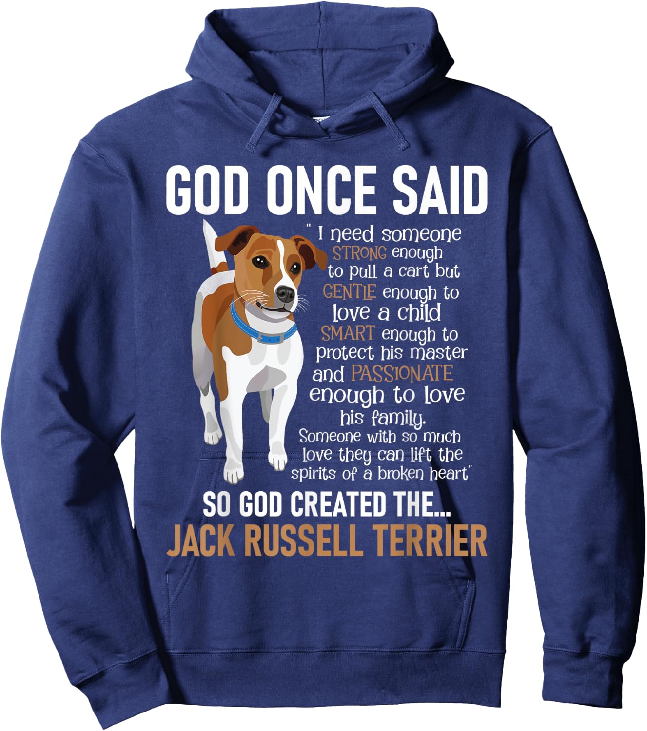 God Created The Jack Russell Terrier - Dog Lover Women Girls Kids Hoodie - Hoodie | Navy