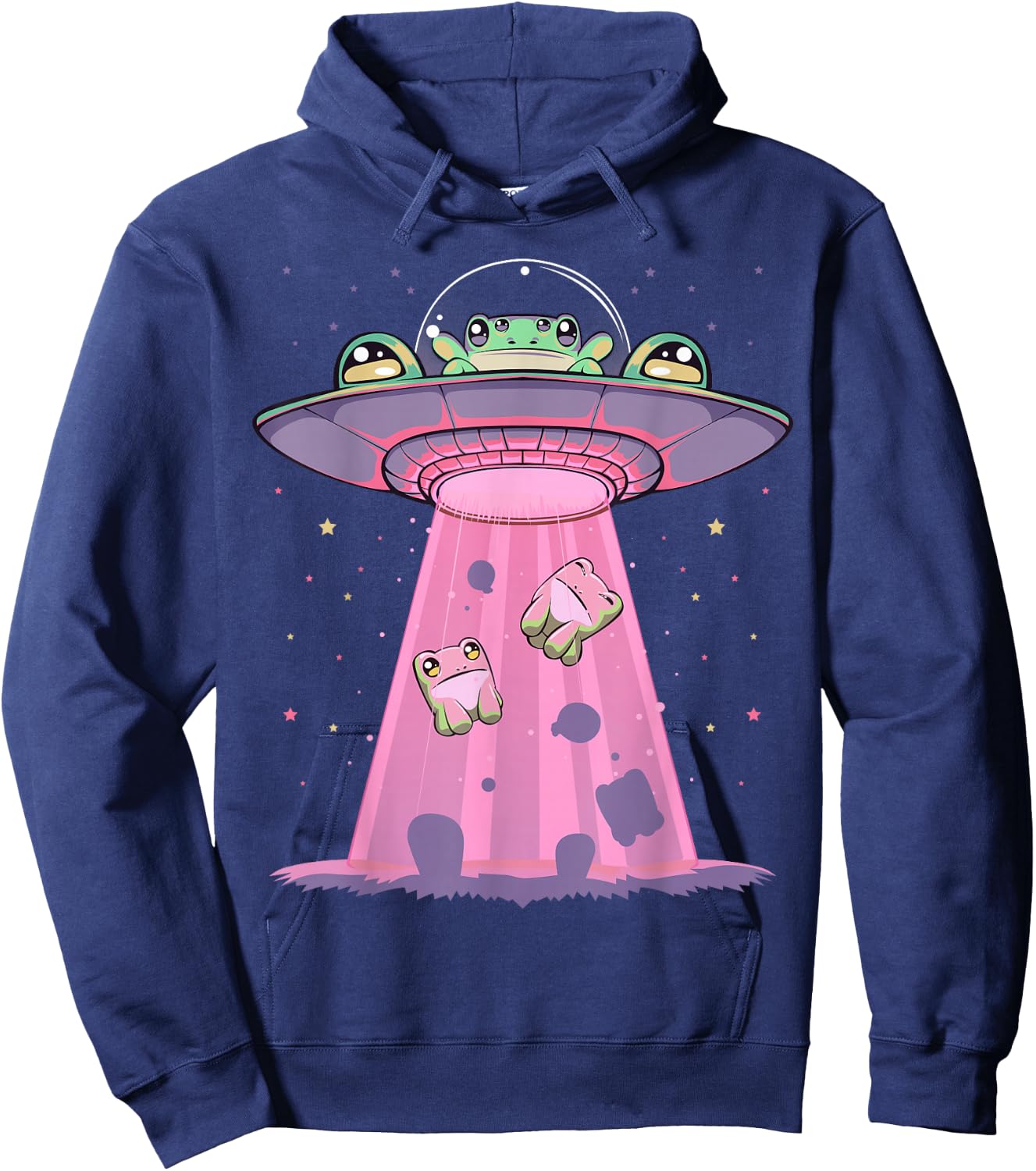 Kawaii Frogs UFO Aliens Frog Hoodie - Hoodie | Navy