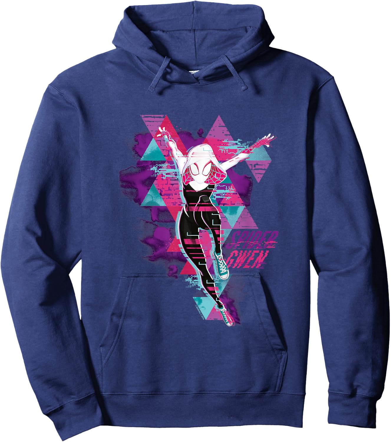 Marvel Spider-Man Across The Spider-Verse Part 1 Gwen Glitch Hoodie - Hoodie | Navy