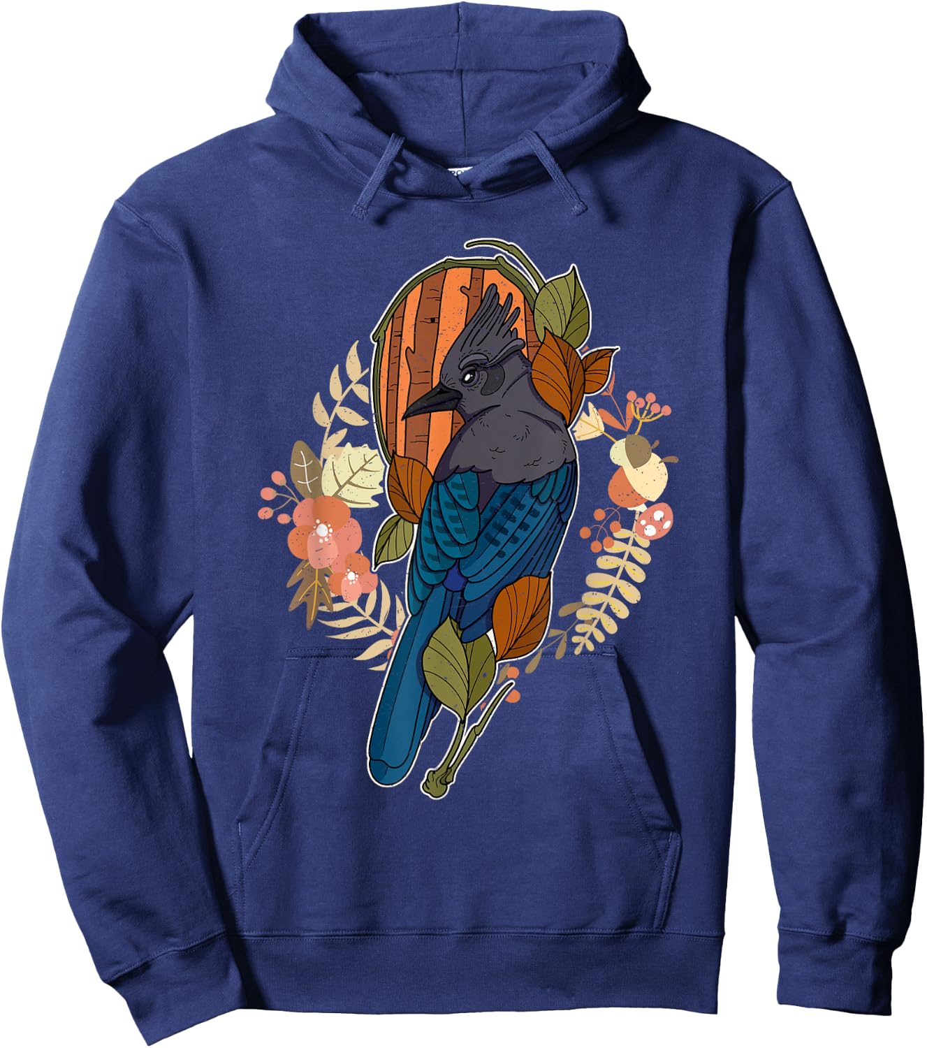 Steller’s jay wing birding birdwatching outdoor garden Hoodie - Hoodie | Navy