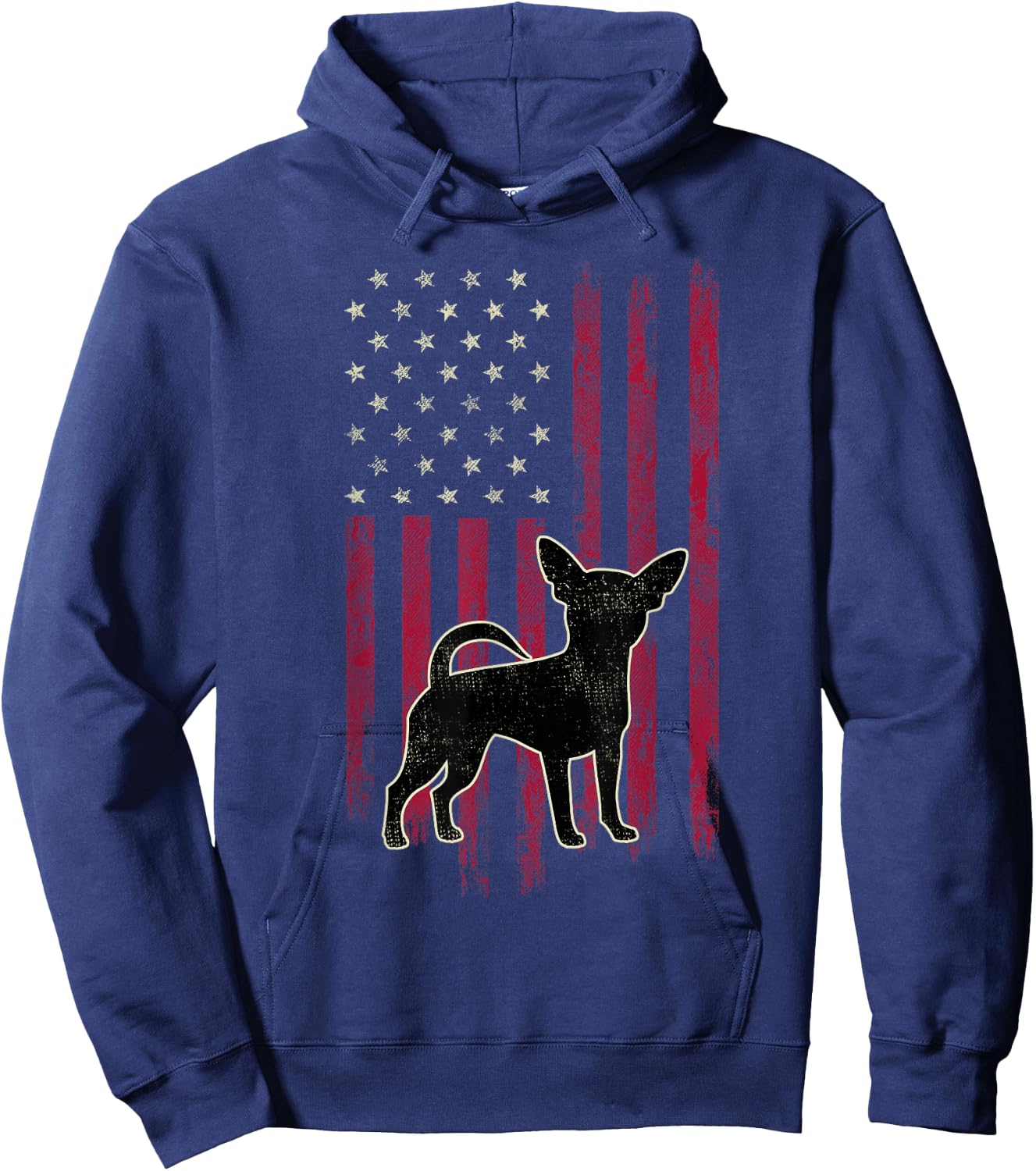 Chihuahua Dog Lovers American Flag 4th Of July Hoodie - Hoodie | Navy