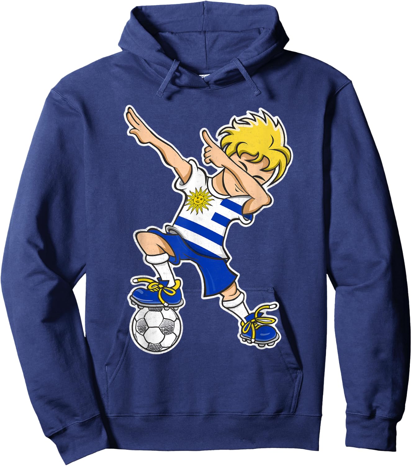 Uruguay Soccer Jersey Dabbing Boy Uruguayan Flag Hoodie - Hoodie | Navy