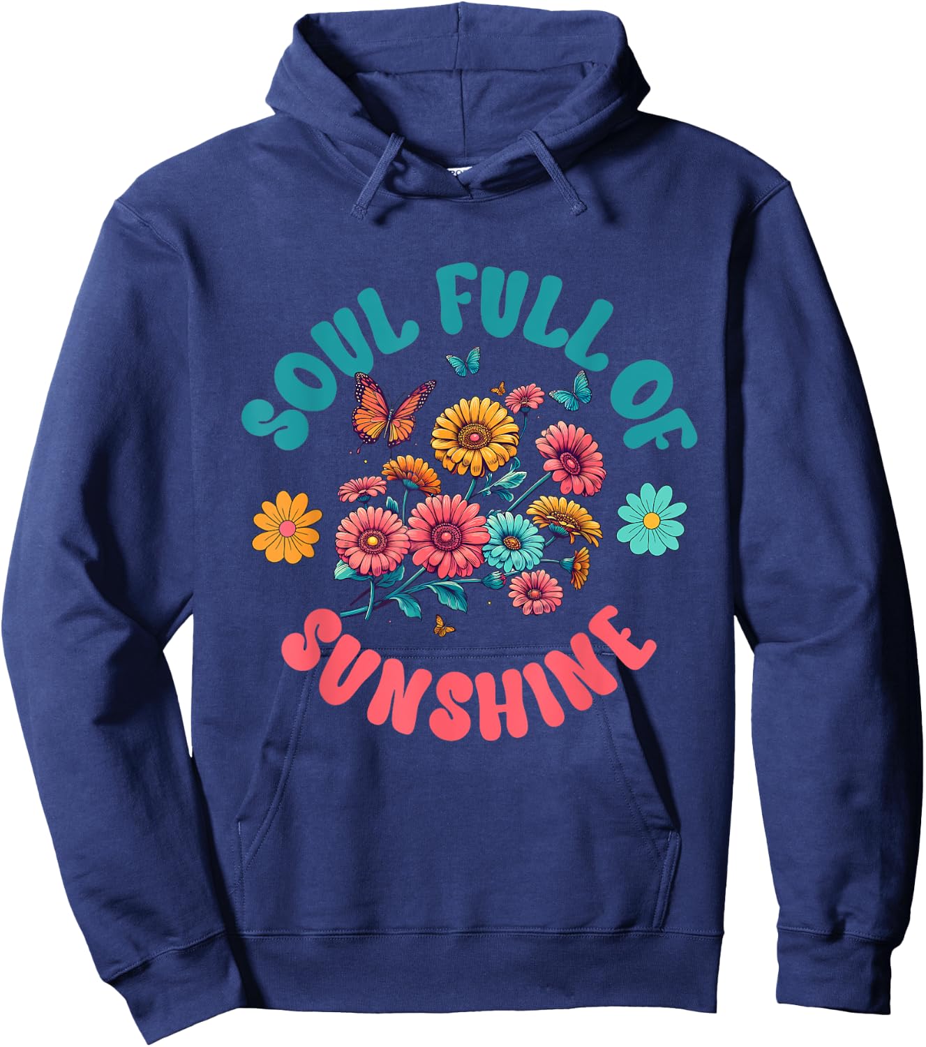 Groovy Floral Soul Full Of Sunshine Self Love Butterfly Women Hoodie - Hoodie | Navy