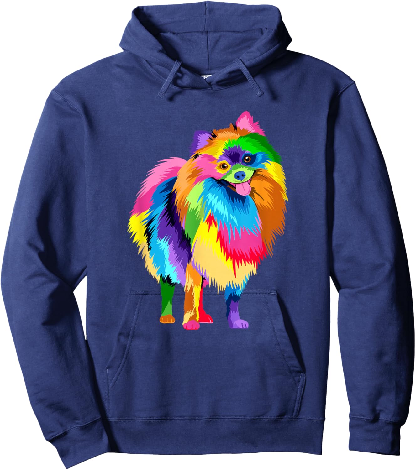 Colorful Pomeranian Artwork - Dog Lover Animal Breeder Hoodie - Hoodie | Navy