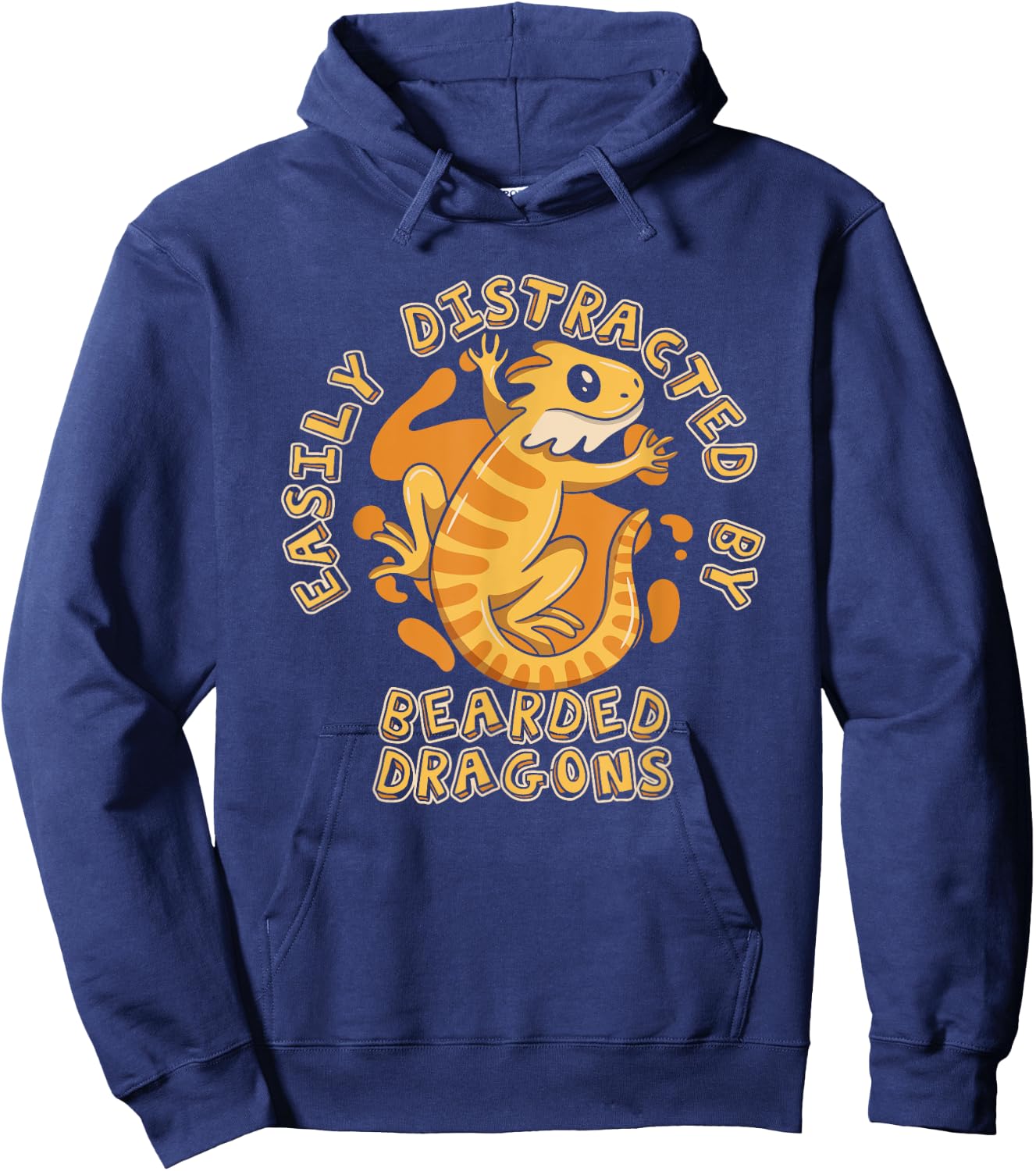 Easily Distracted By Bearded Dragons Pogona Bearded Dragon Hoodie - Hoodie | Navy
