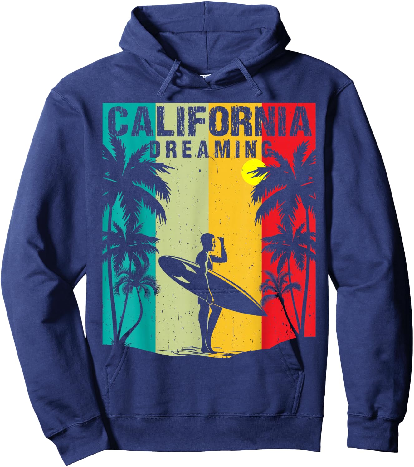 California Dreaming Men Women Surfing Beach Summer Vacation Hoodie - Hoodie | Navy