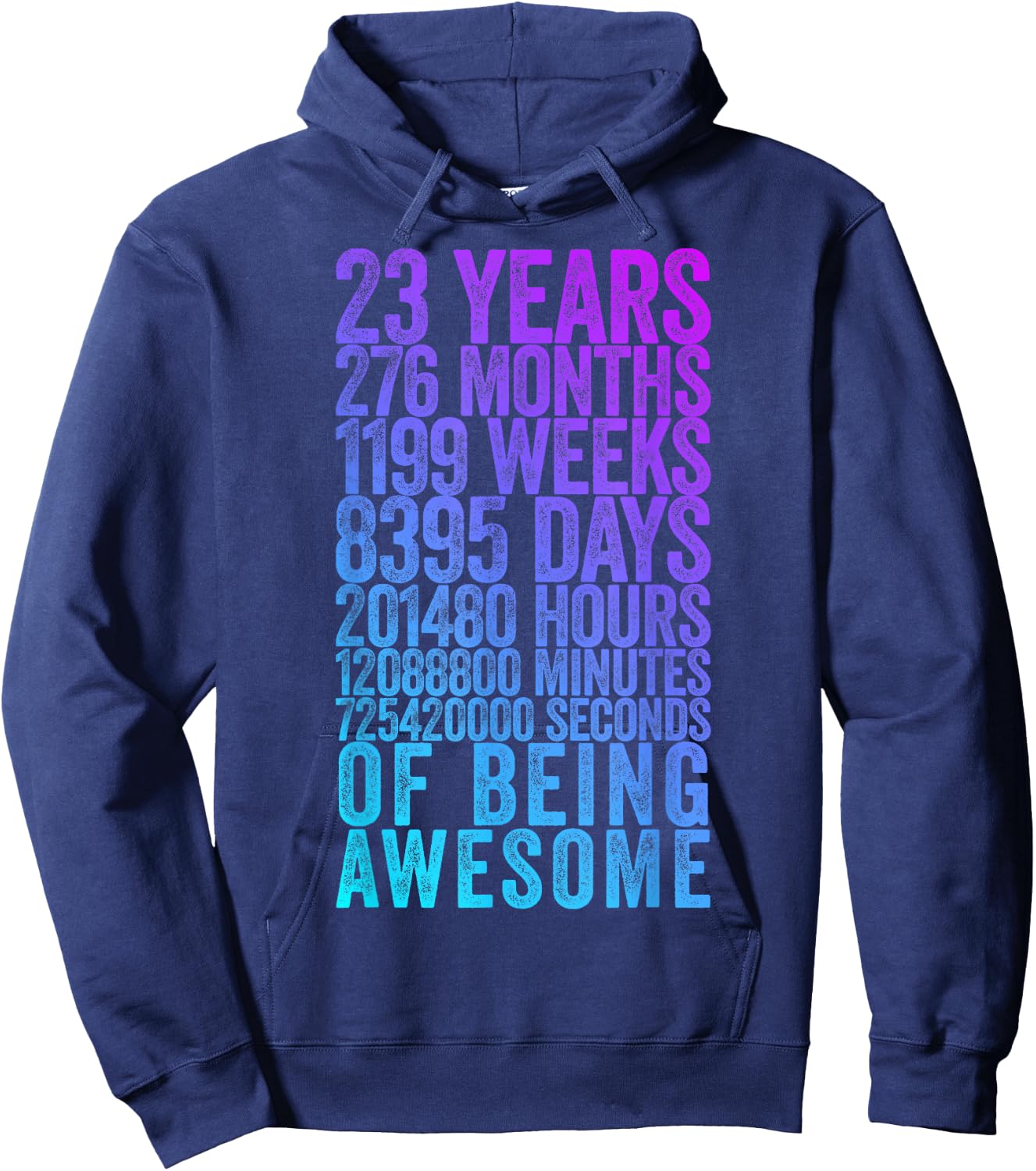 Funny 23rd Birthday Shirt Old Meter Funny 23 Year Old Gifts Hoodie - Hoodie | Navy
