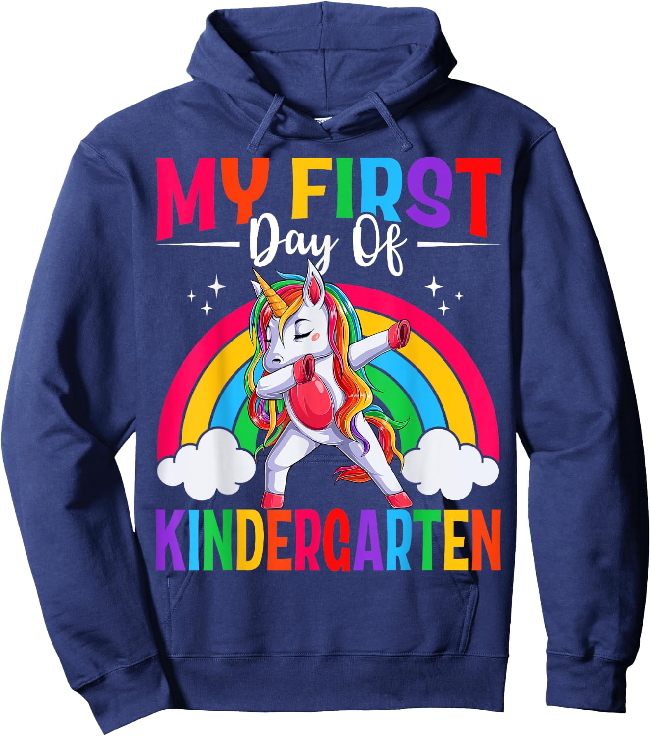 My First Day Of Kindergarten Unicorn Kindergarten Team Girls Hoodie - Hoodie | Navy