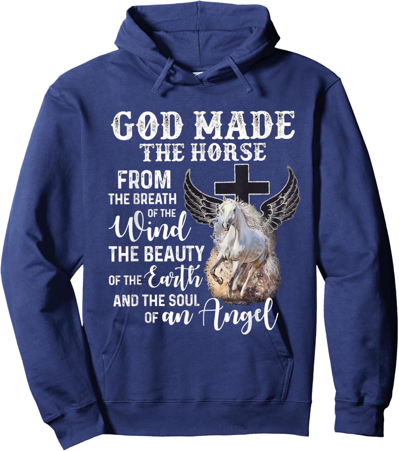 God made the Horse from the breath of the wind Hoodie - Hoodie | Navy