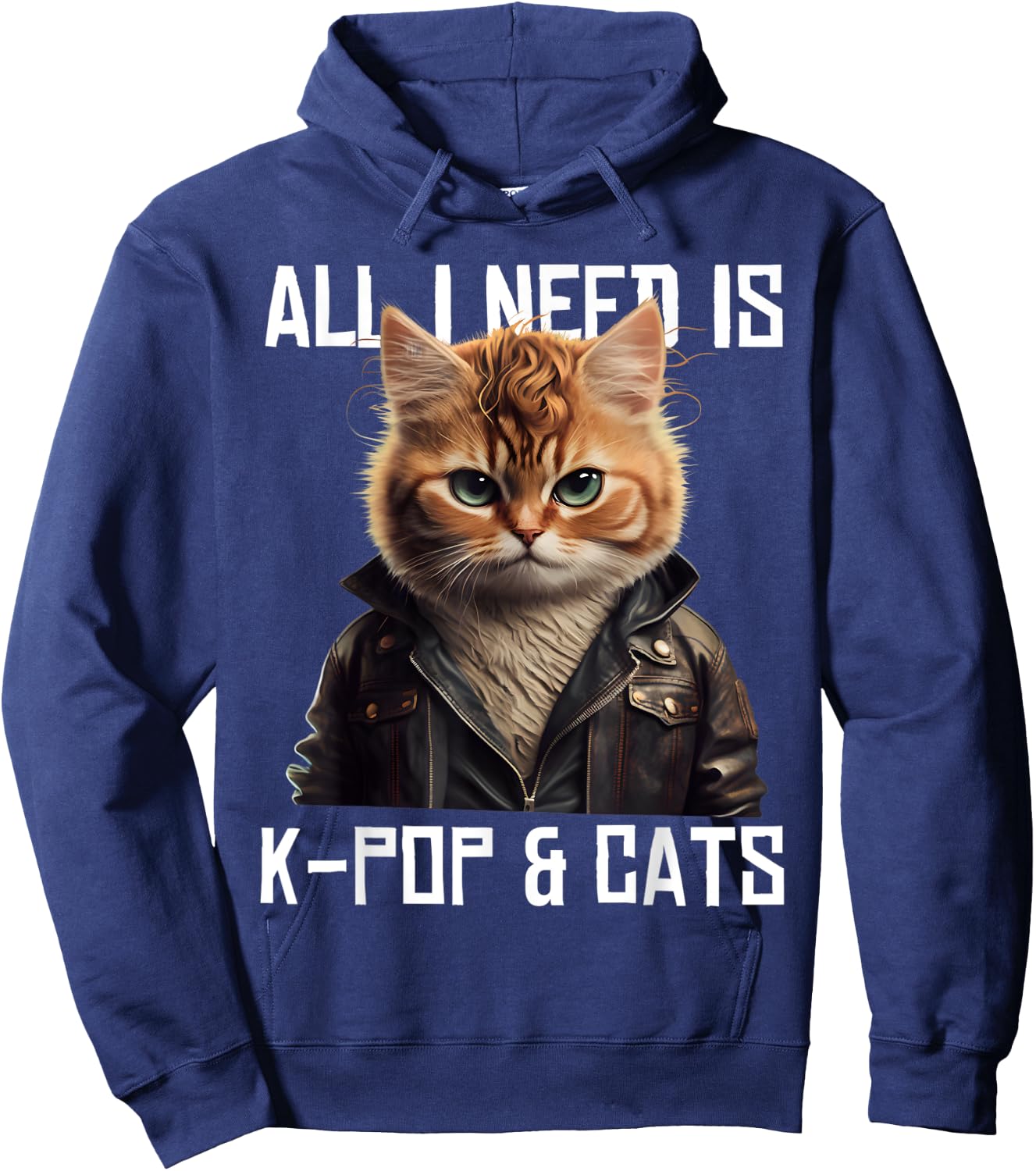 All I Need Is K-Pop and Cats KPop Music Outfit Dress Korean Hoodie - Hoodie | Navy