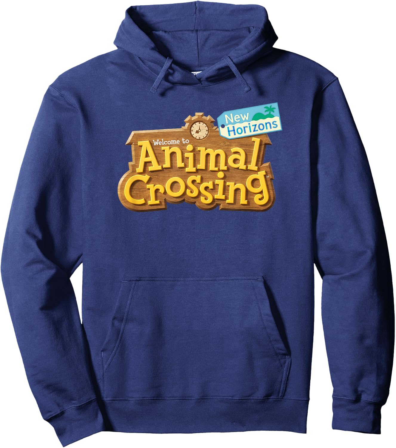 Animal Crossing: New Horizons Welcome Sign Front Logo Hoodie - Hoodie | Navy
