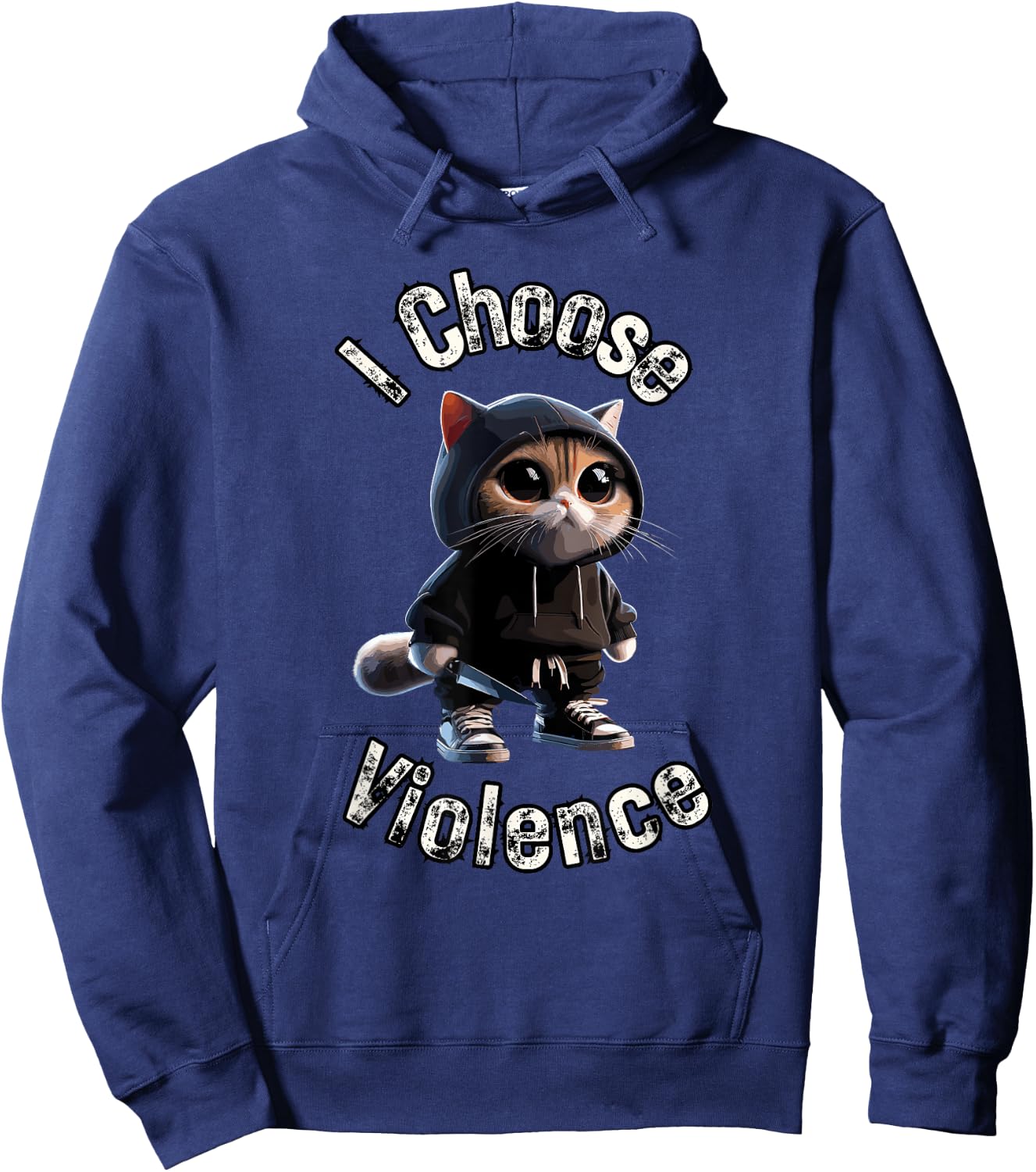 I Choose Violence Cat Women Hoodie - Hoodie | Navy