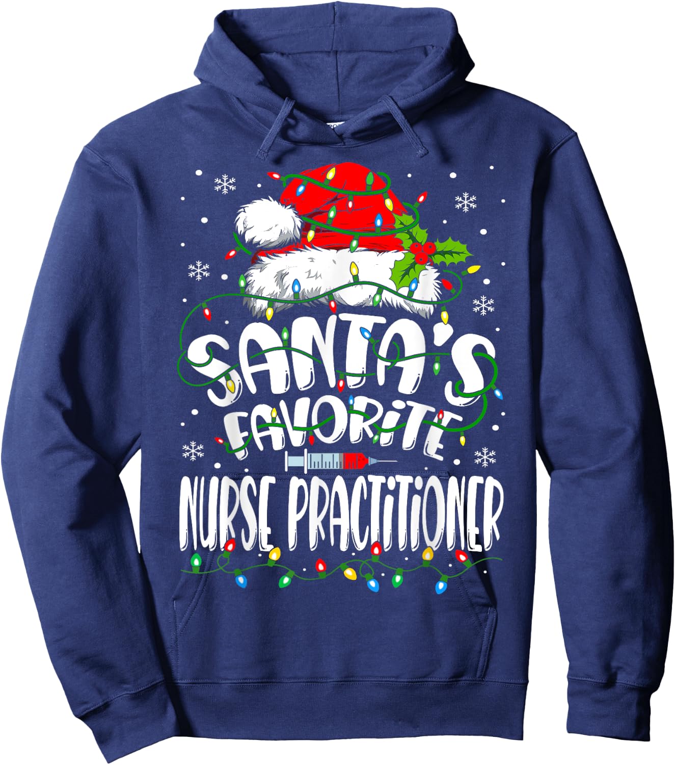 Santa Favorite Nurse Practitioner Christmas NP Nurse Hoodie - Hoodie | Navy