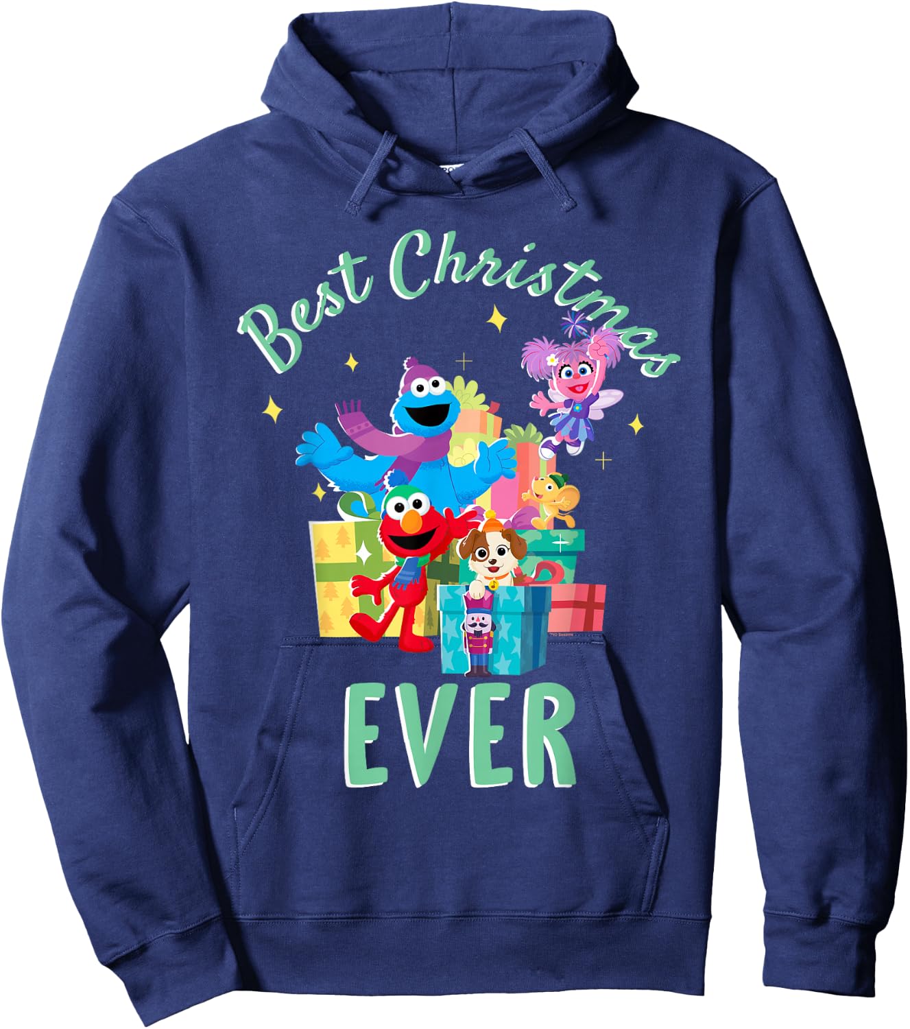 Sesame Street Merry Christmas Elmo, Tango, Abby Cadabby Hoodie - Hoodie | Navy