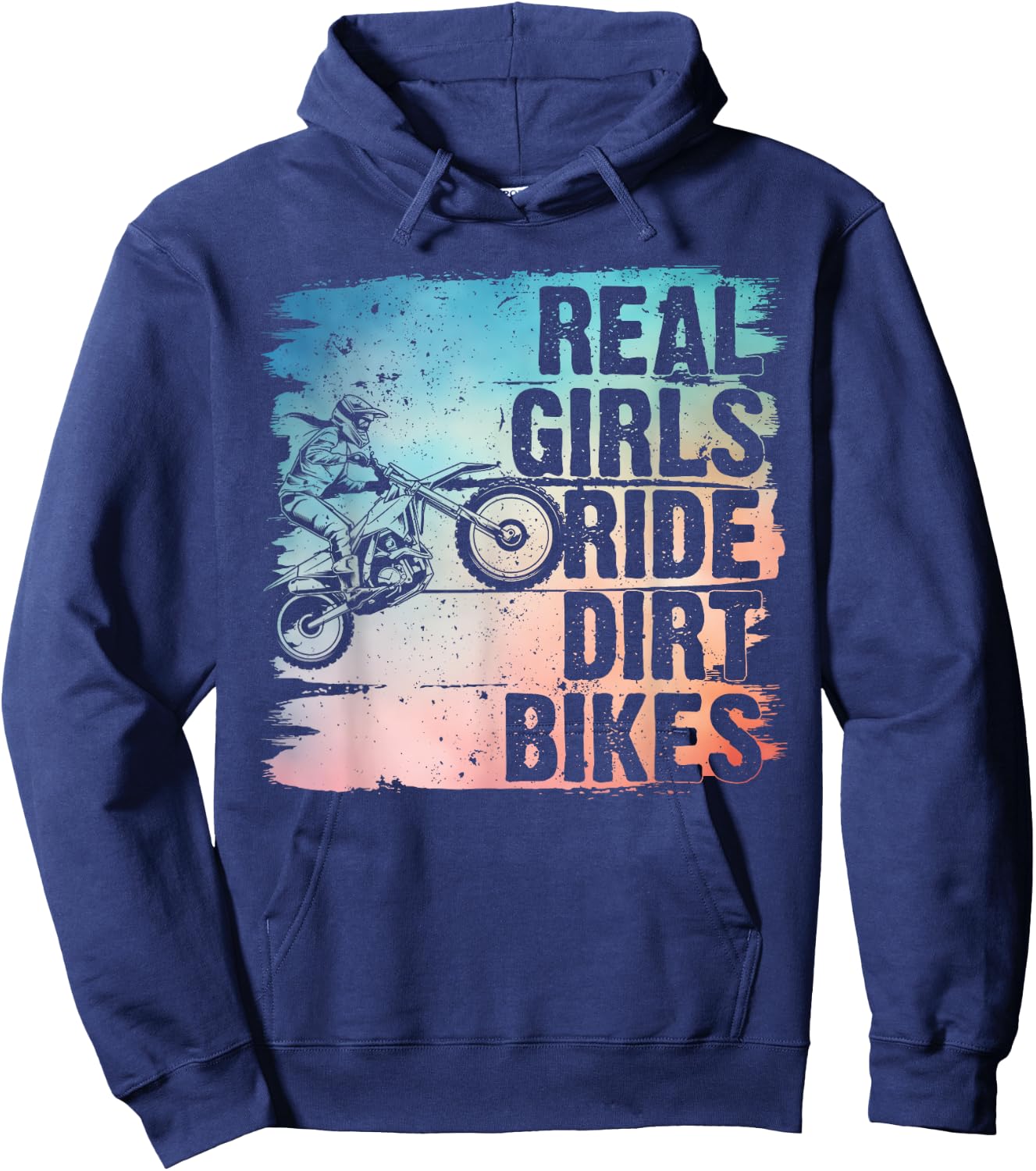 Cool Dirt Bike Girls Motocross Biker Racer Sport Hoodie - Hoodie | Navy