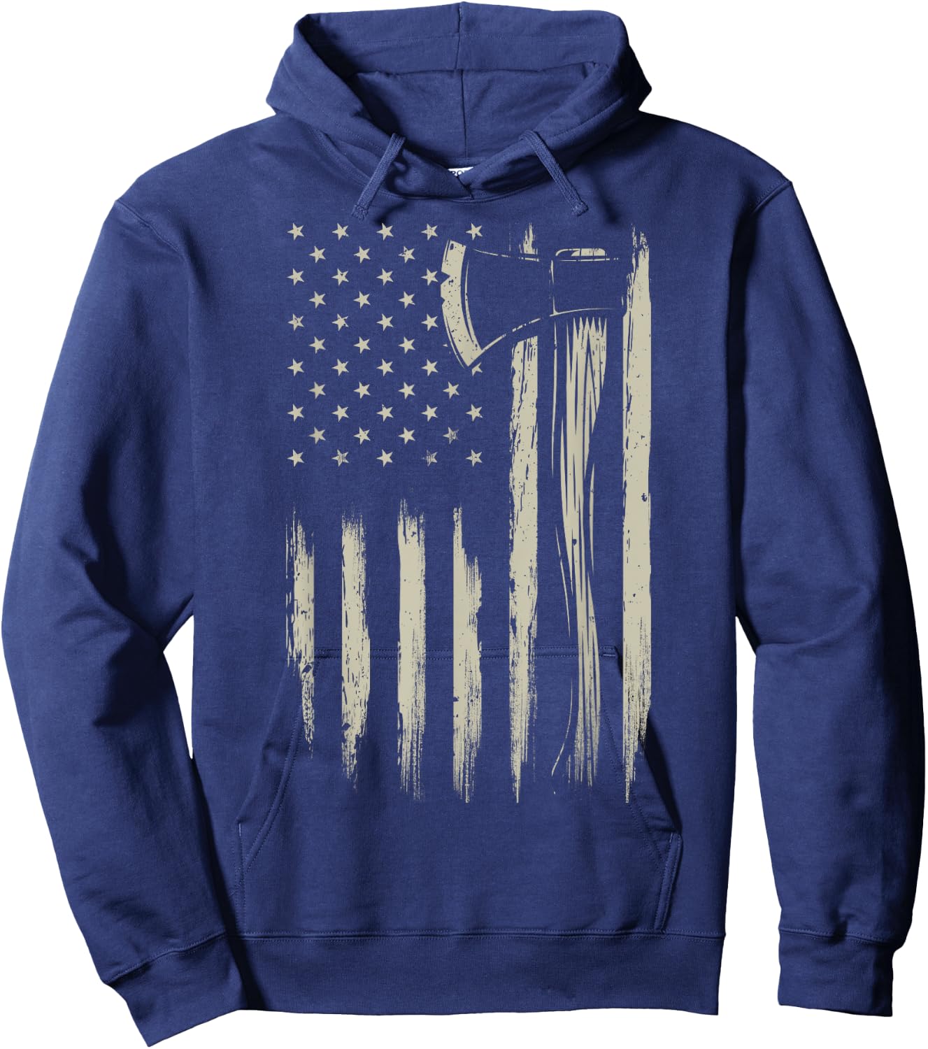 Bushcraft Axe American Flag Bushcrafting Hatchet USA Flag Hoodie - Hoodie | Navy
