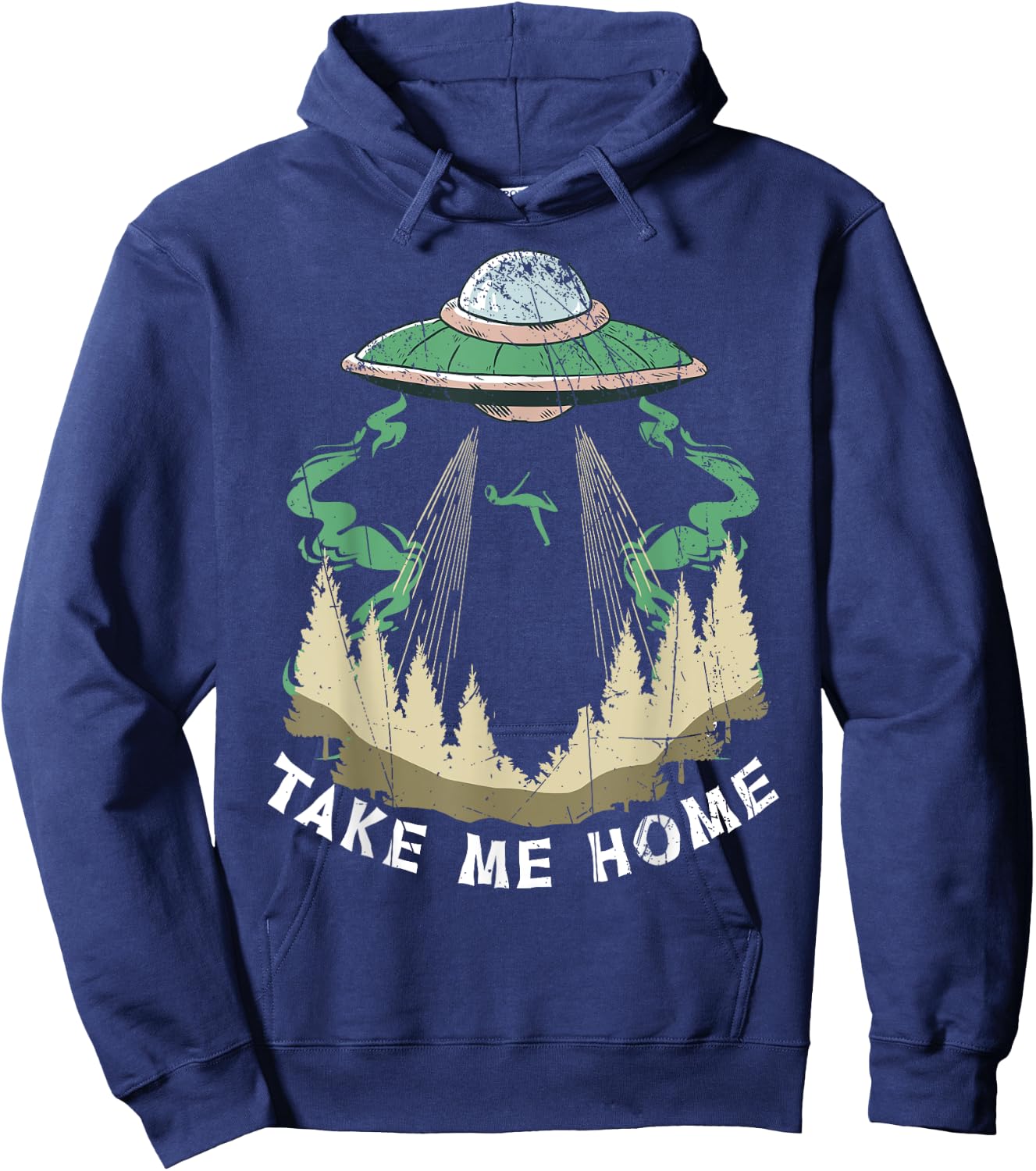 Space Alien Ufo Alien Head Tie Dye Peace Hoodie - Hoodie | Navy